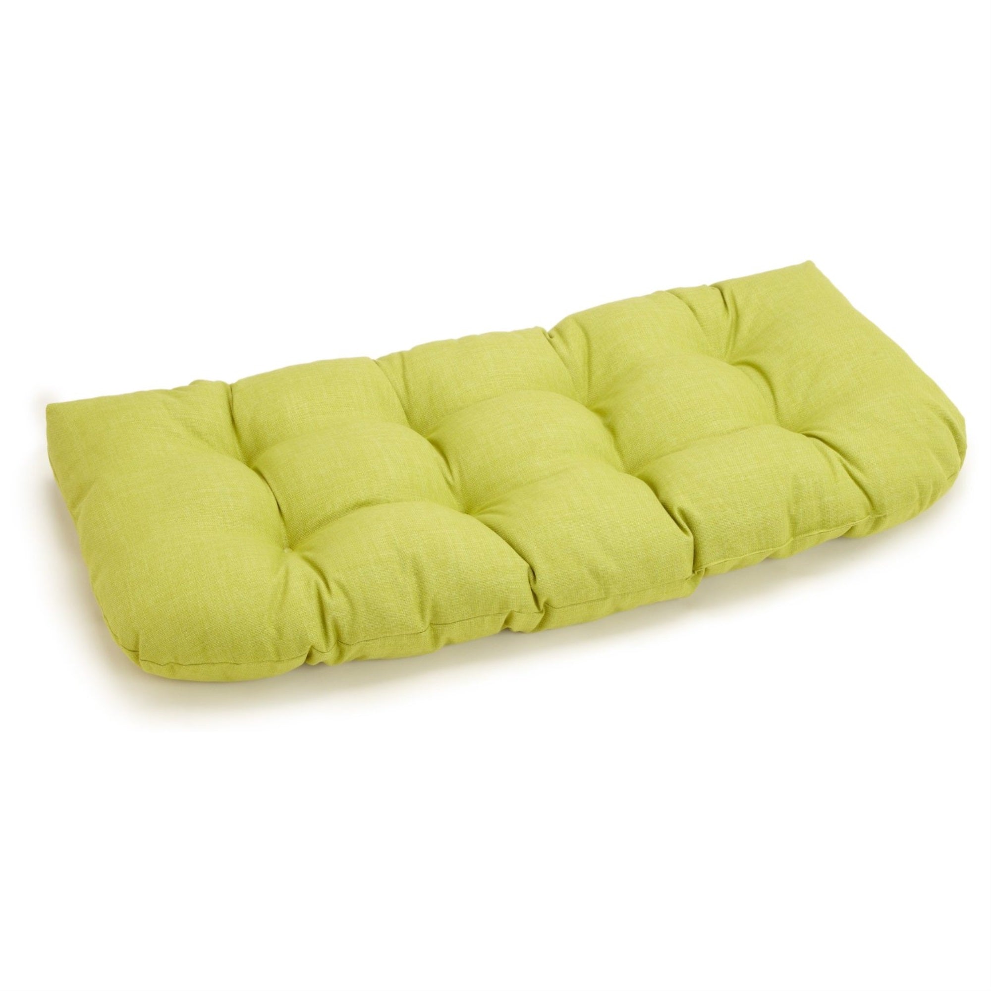 42-inch by 19-inch U-Shaped Solid Spun Polyester Tufted Settee/Bench Cushion - Lime