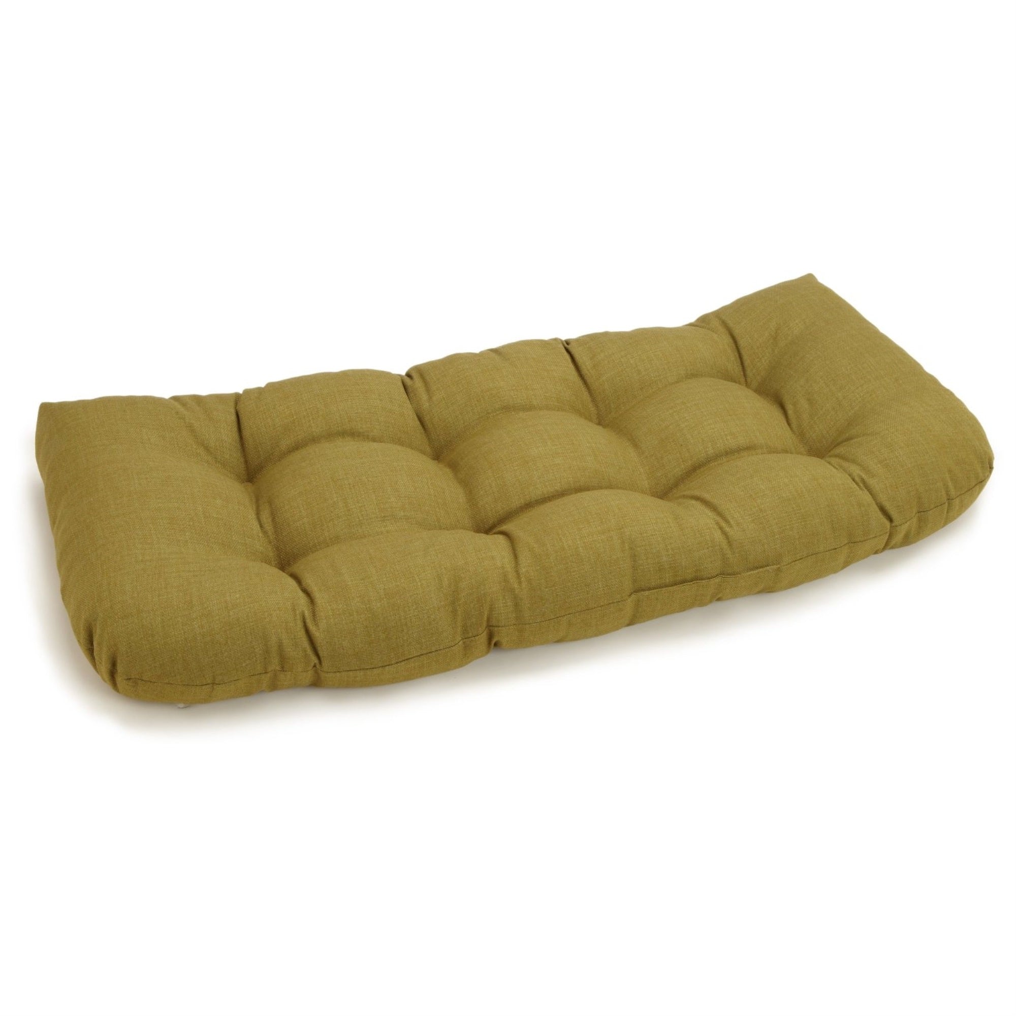 42-inch by 19-inch U-Shaped Solid Spun Polyester Tufted Settee/Bench Cushion - Avocado