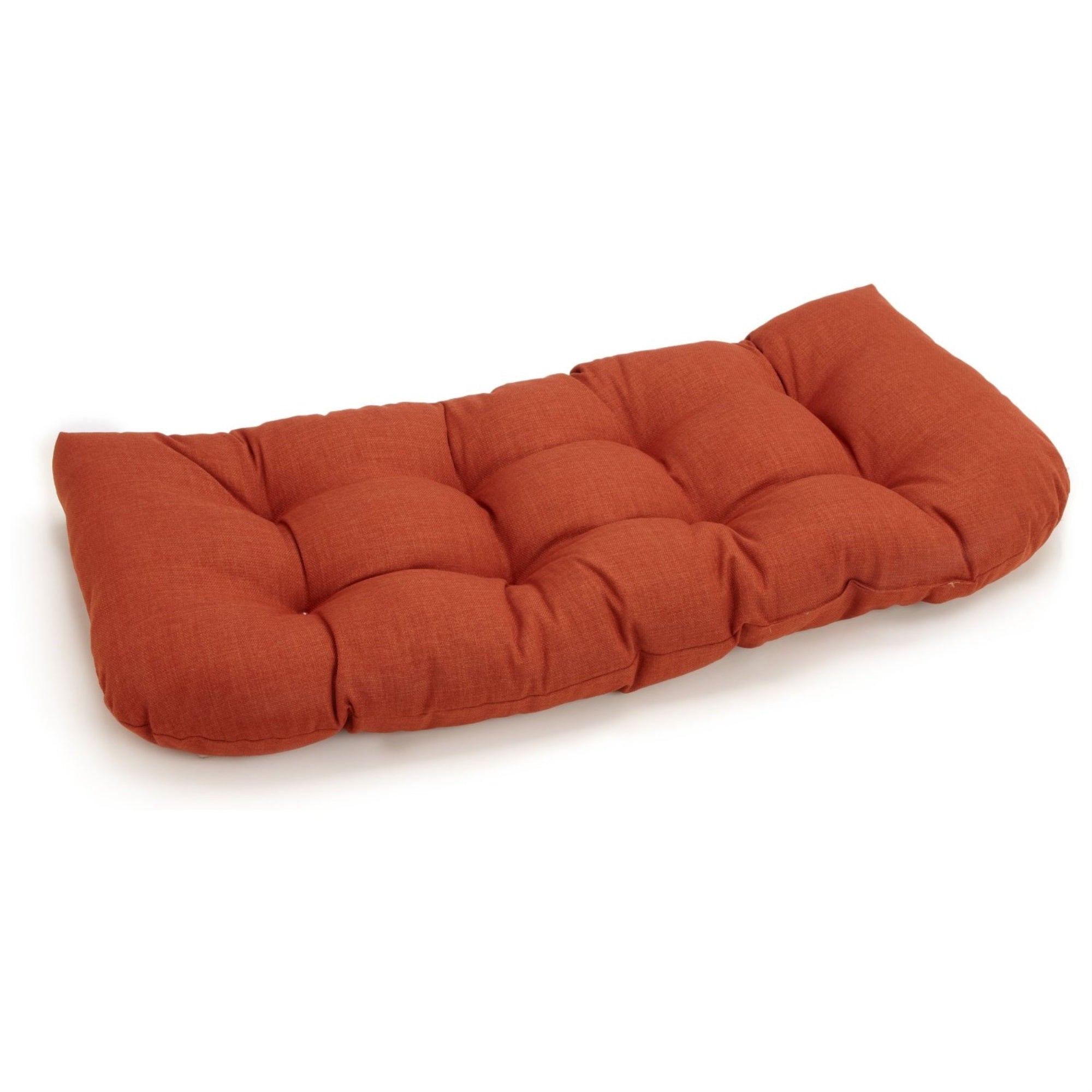 42-inch by 19-inch U-Shaped Solid Spun Polyester Tufted Settee/Bench Cushion - Cinnamon