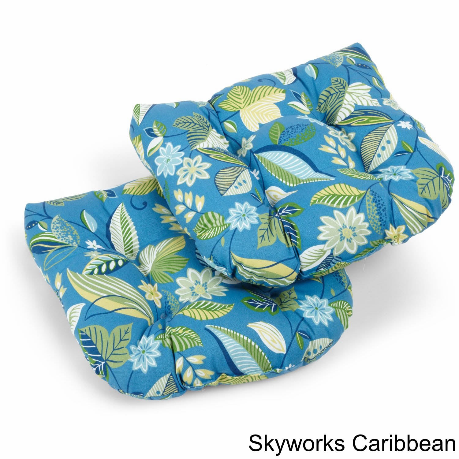 19-inch U-Shaped Outdoor Spun Polyester Tufted Dining Chair Cushion (Set of 2) - Skyworks Caribbean