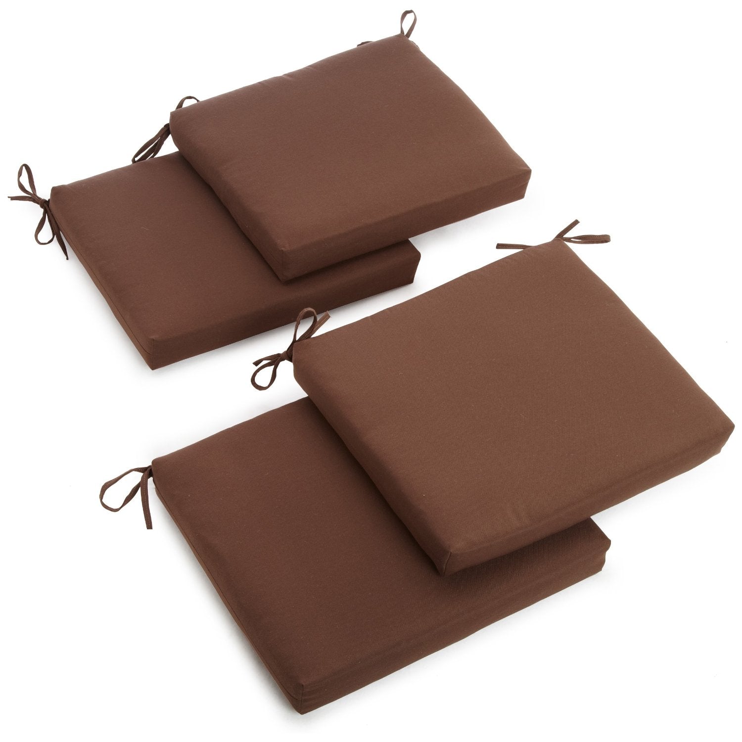 20-inch by 19-inch Twill Chair Cushion (Set of Four) - Chocolate