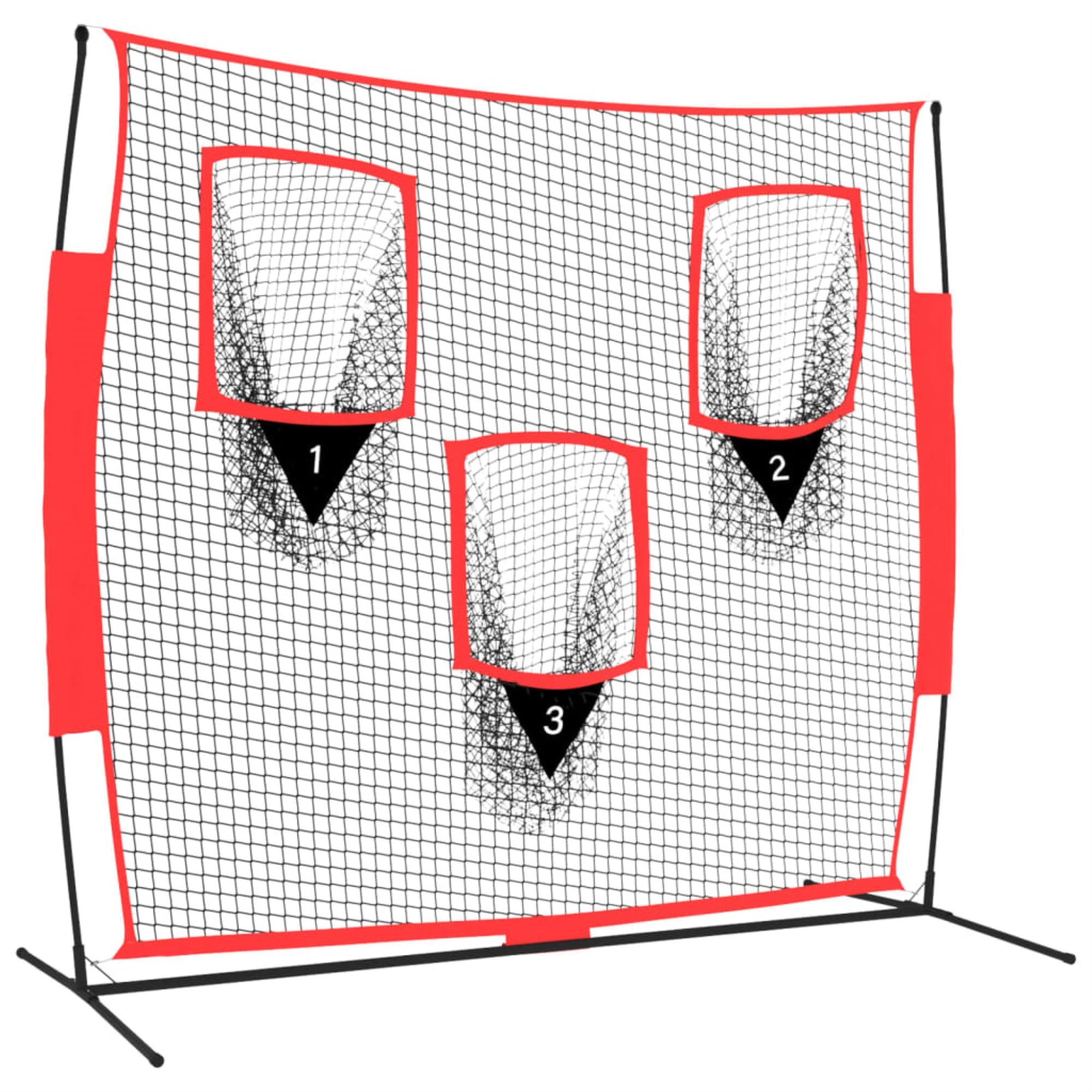 Vidaxl Portable Baseball Net Black And Red 72'X41.3'X72' Polyester