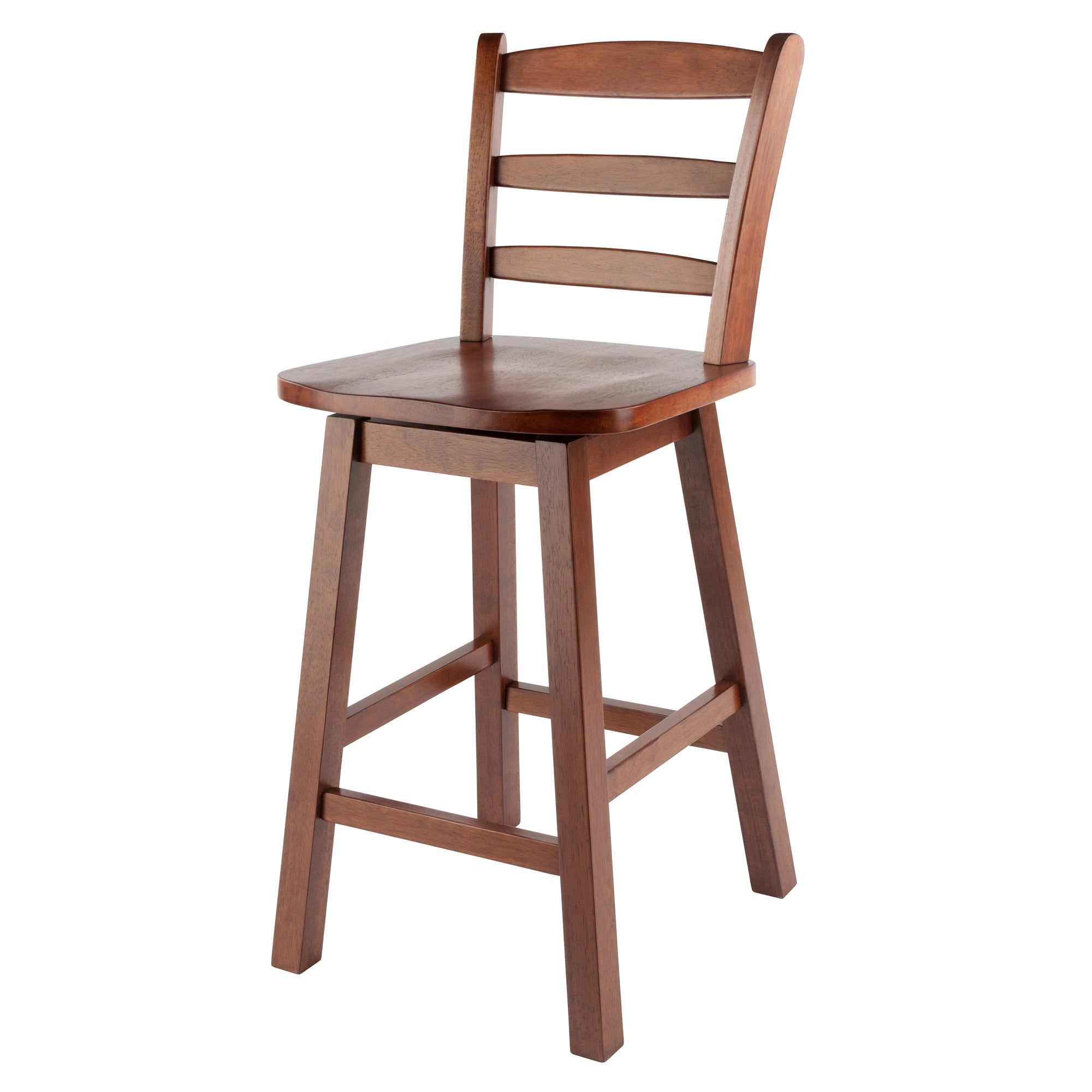 Casafoyer Walnut Swivel Counter Stool | Solid Wood | Comfortable Seat