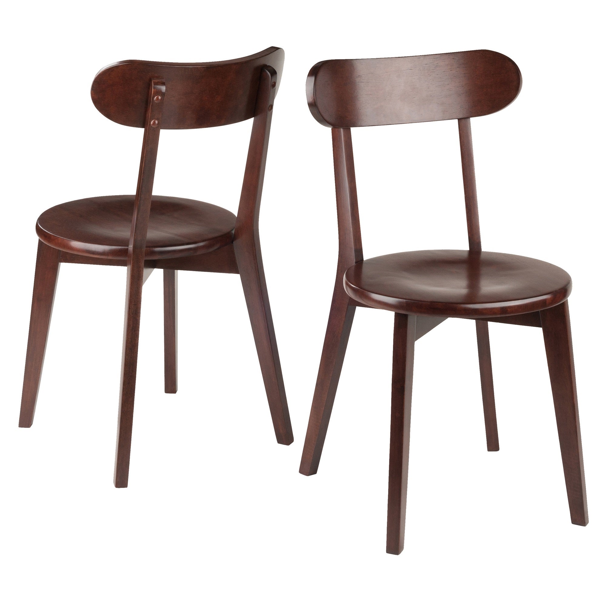 Casafoyer Simone 2-Pc Counter Stool Set | Black Faux Leather | Walnut Frame