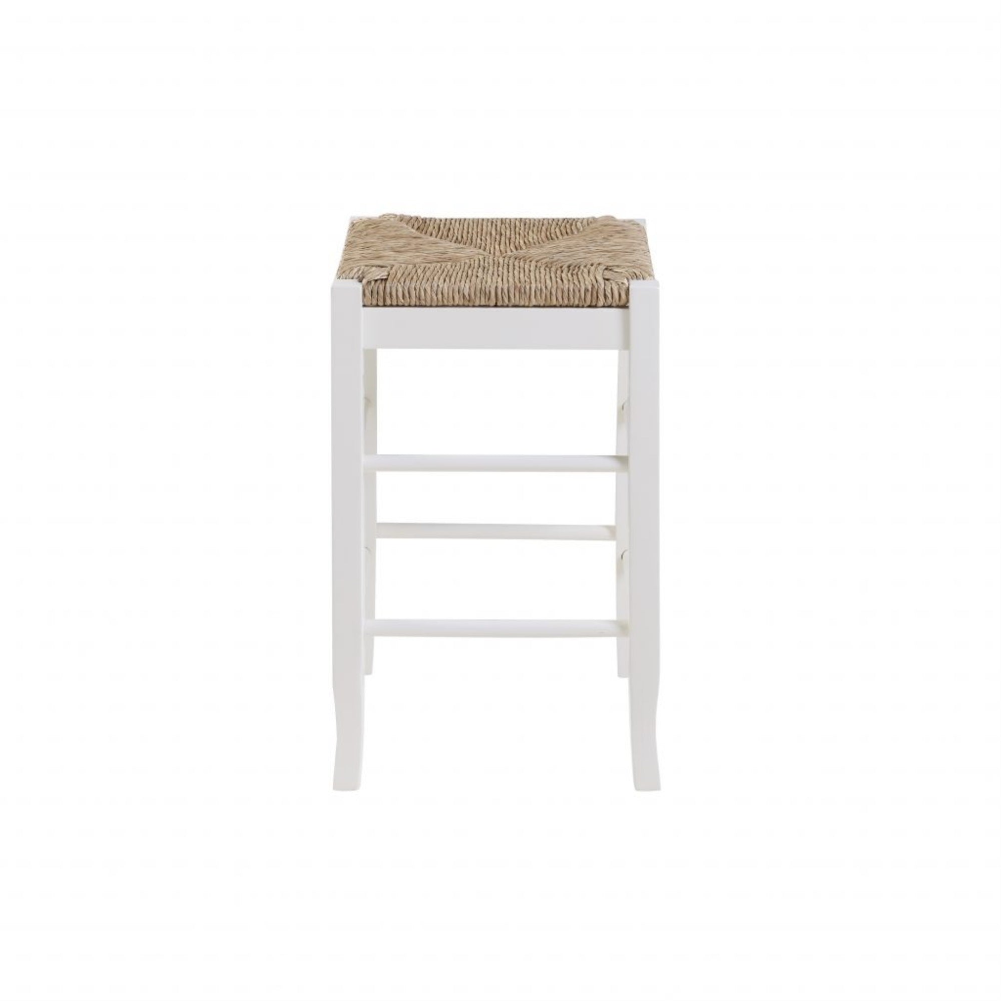 24 Square Rush Cntr Stool [White]