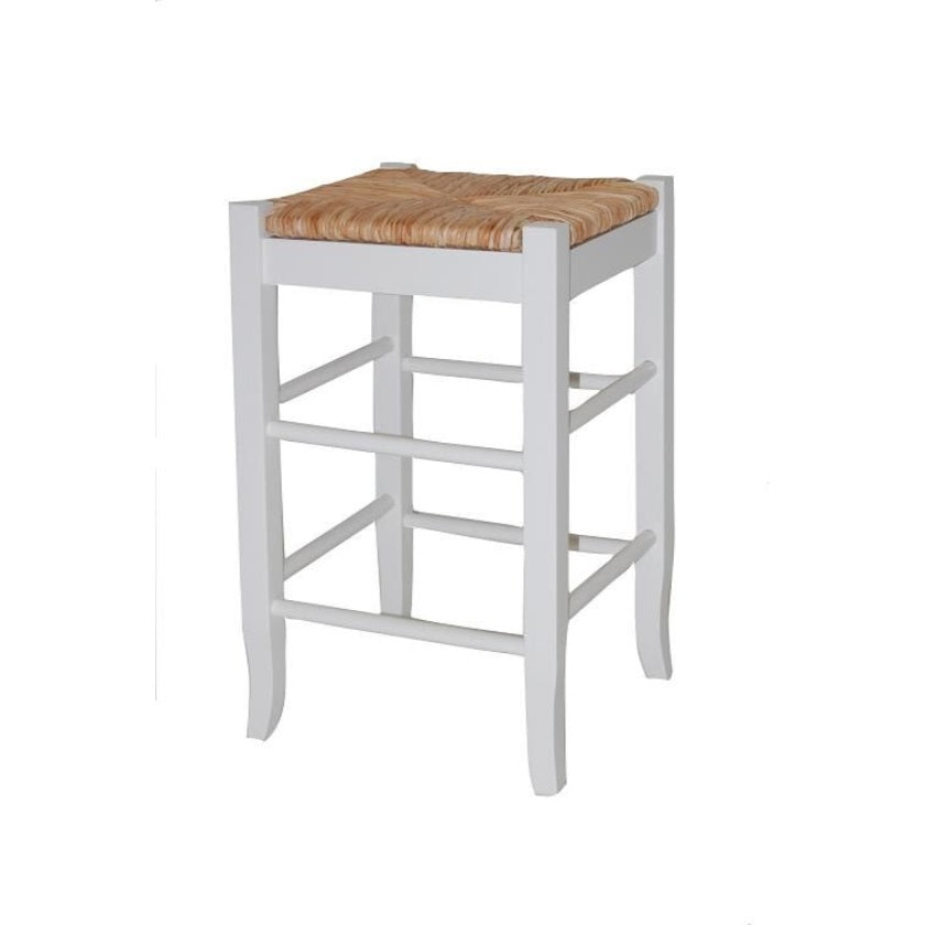 24 Square Rush Cntr Stool [White]