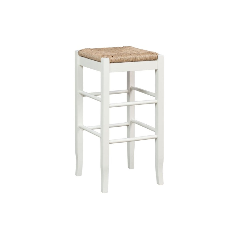 29 Square Rush Barstool [White]