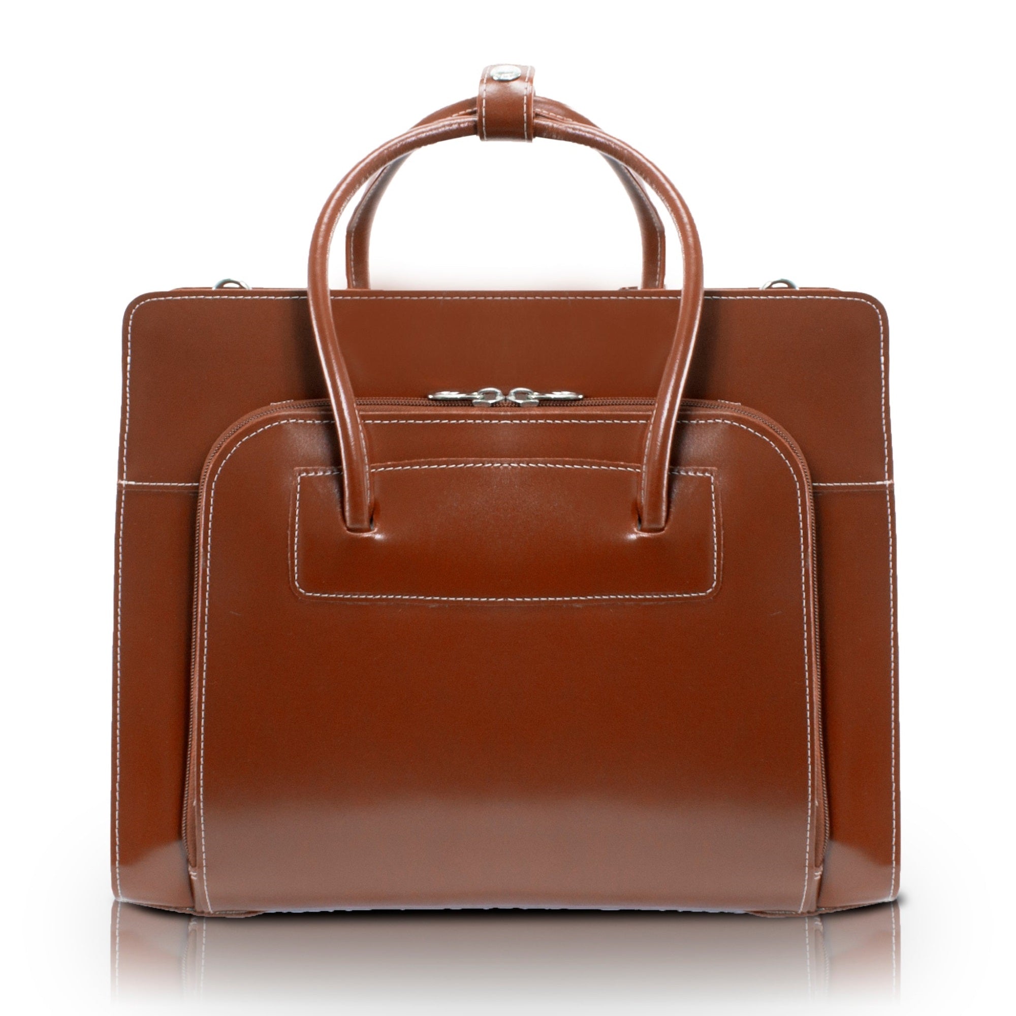 W Series | LAKE FOREST | 15??Leather Laptop Briefcase - Brown