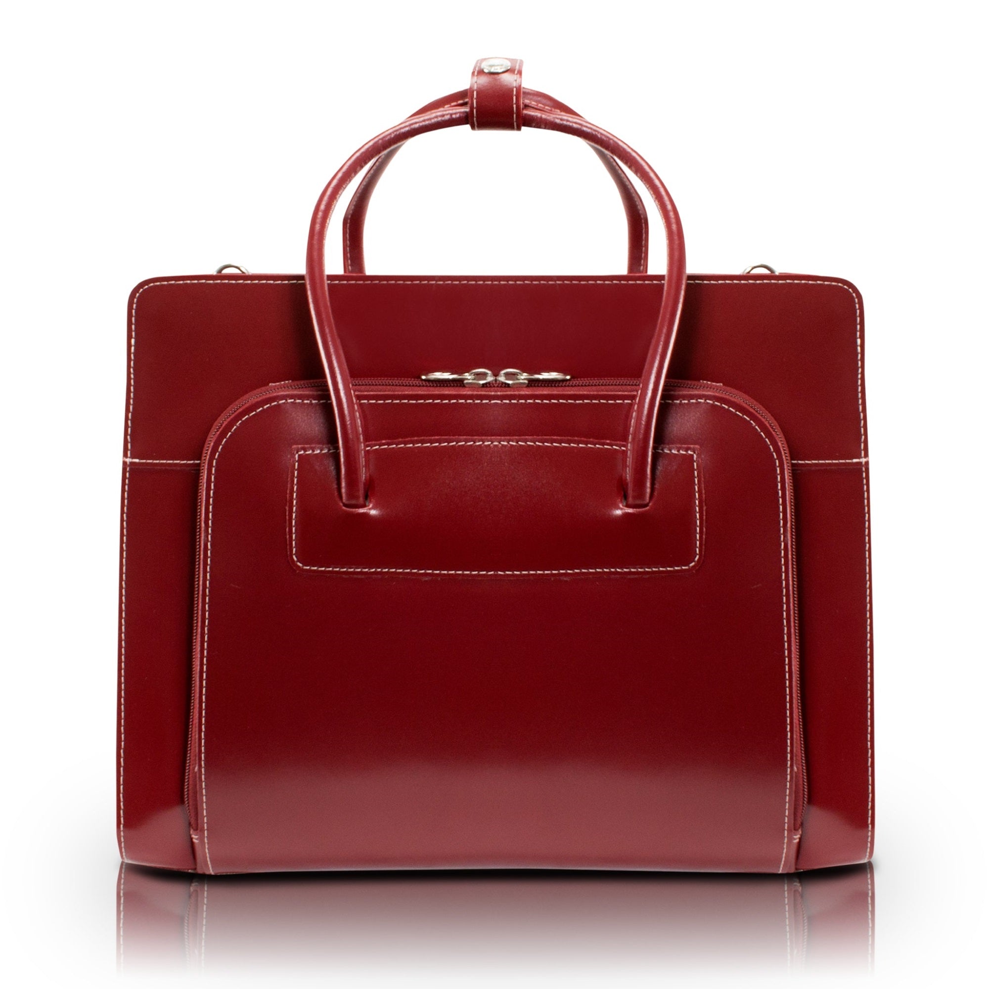W Series | Lake Forest | 15 Leather Laptop Briefcase - Red
