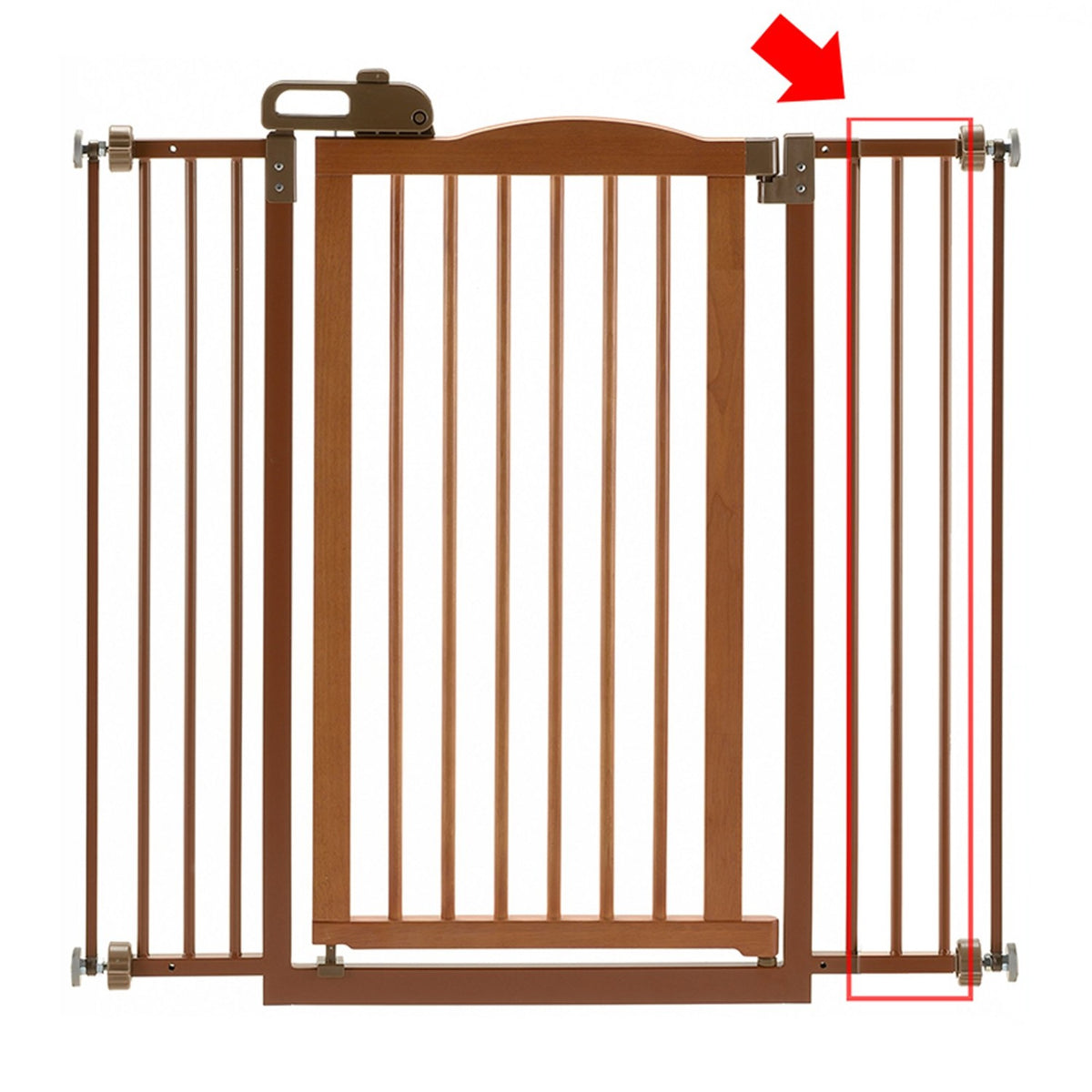 Tall One-Touch Gate Ii Extension In Brown