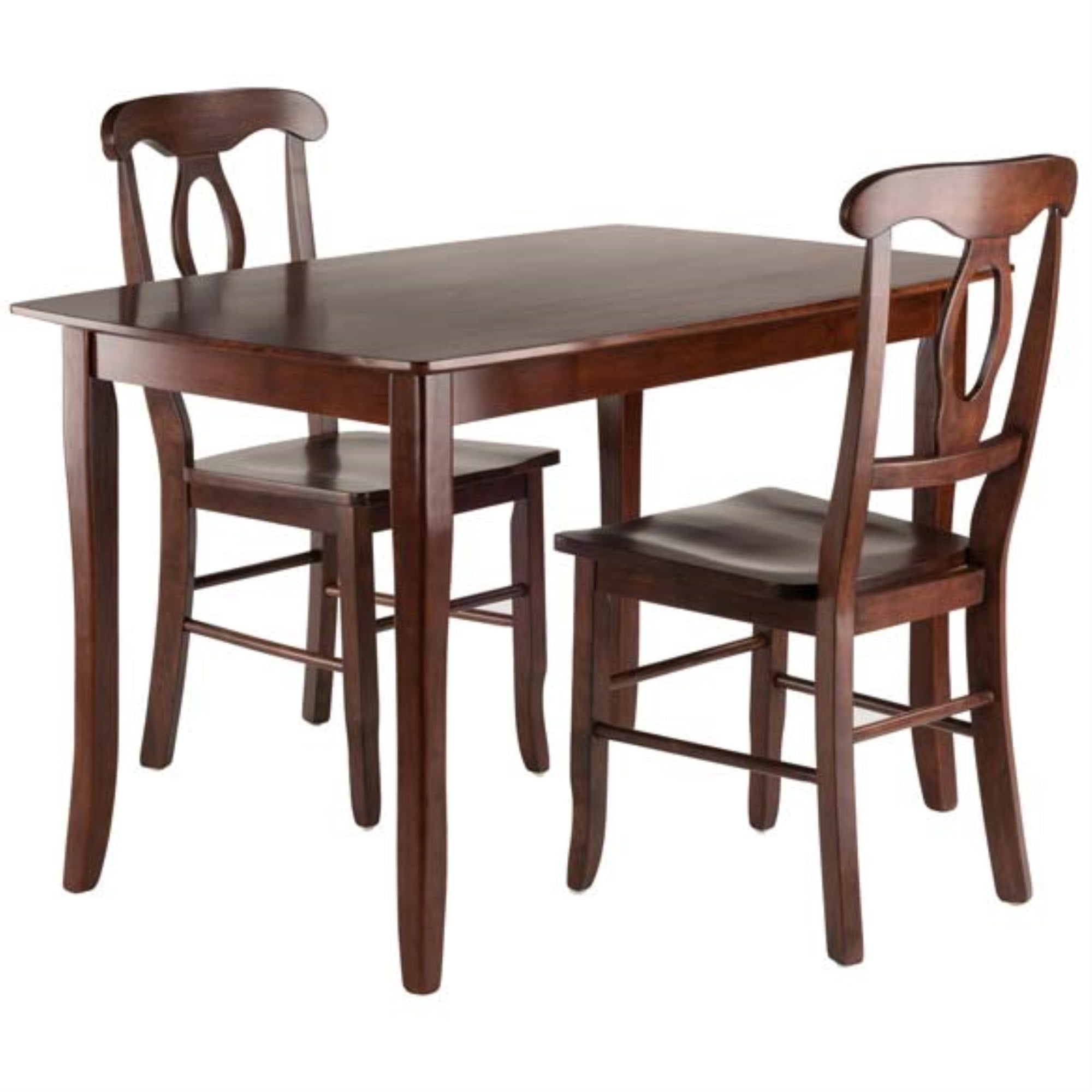 Inglewood 3-Pc Dining Table with Key Hole Chairs, Walnut