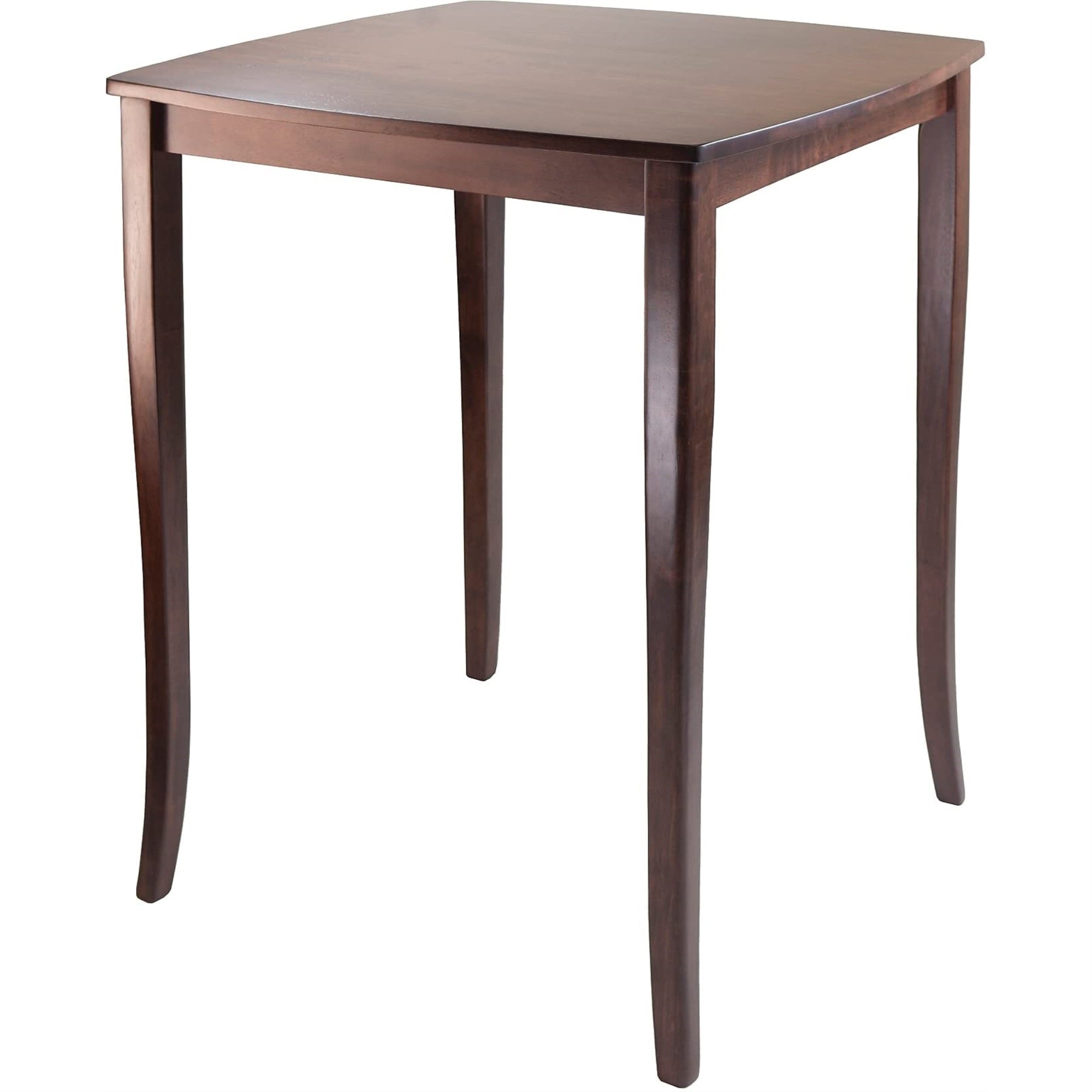 Casafoyer inglewood 38.9 x 33.8 x 33.8-Inch Wood Square Curved Top High Table, Antique Walnut (94733)