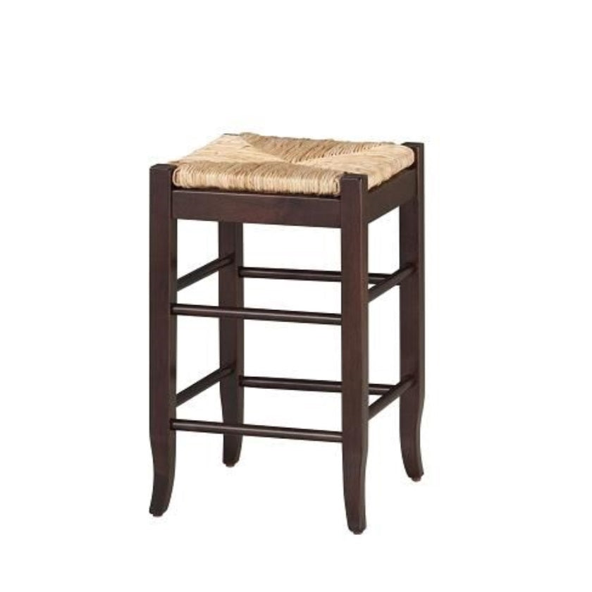 24 Square Rush Cntr Stool [Cappuccino]