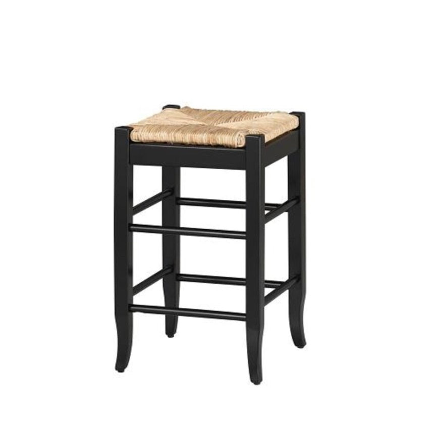 24 Square Rush Cntr Stool [Black]