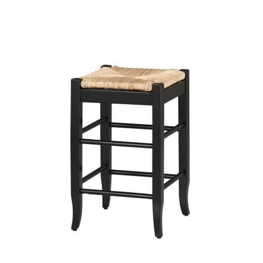 24 Square Rush Cntr Stool [Black]