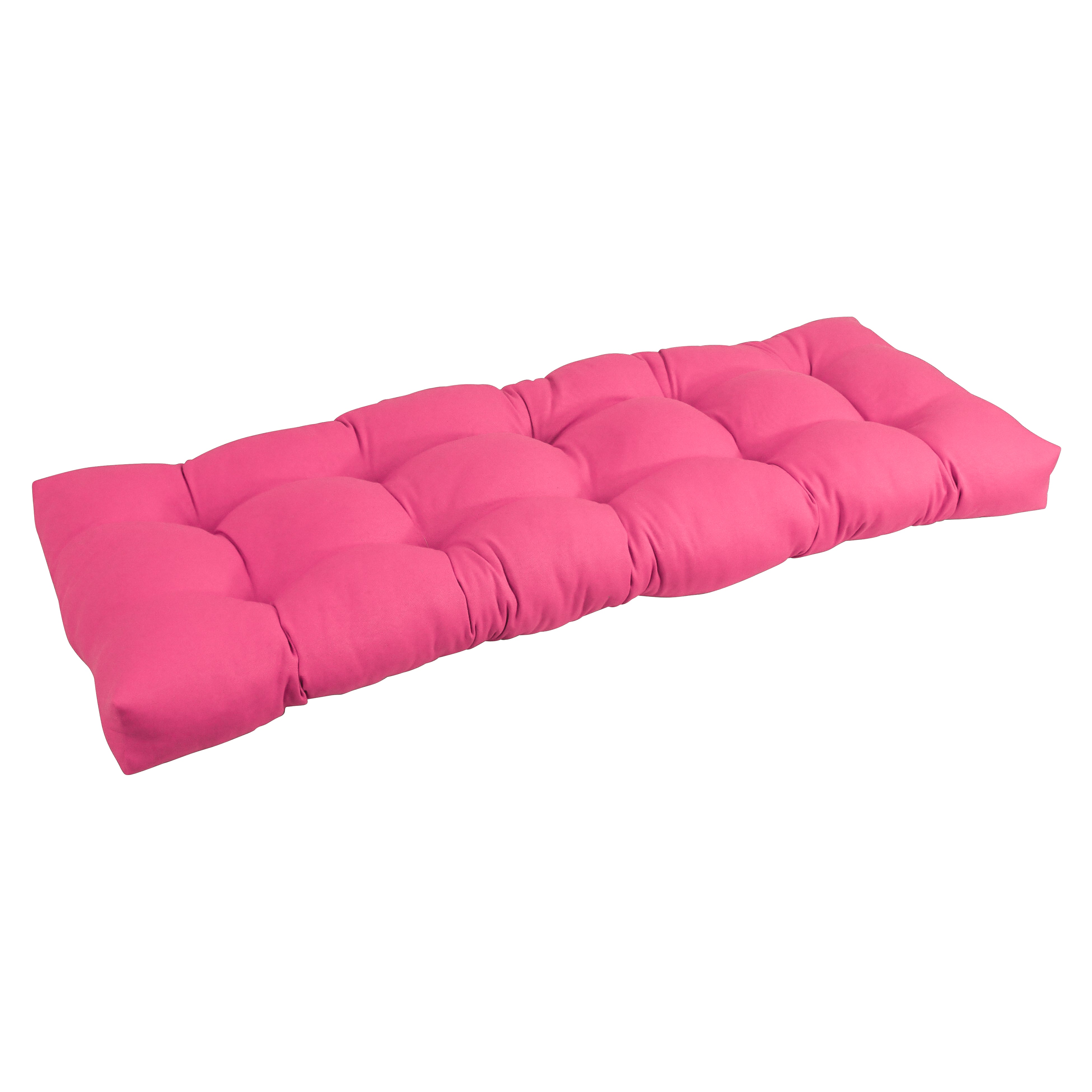 51-inch by 19-inch Tufted Solid Twill Bench Cushion Pink-Color