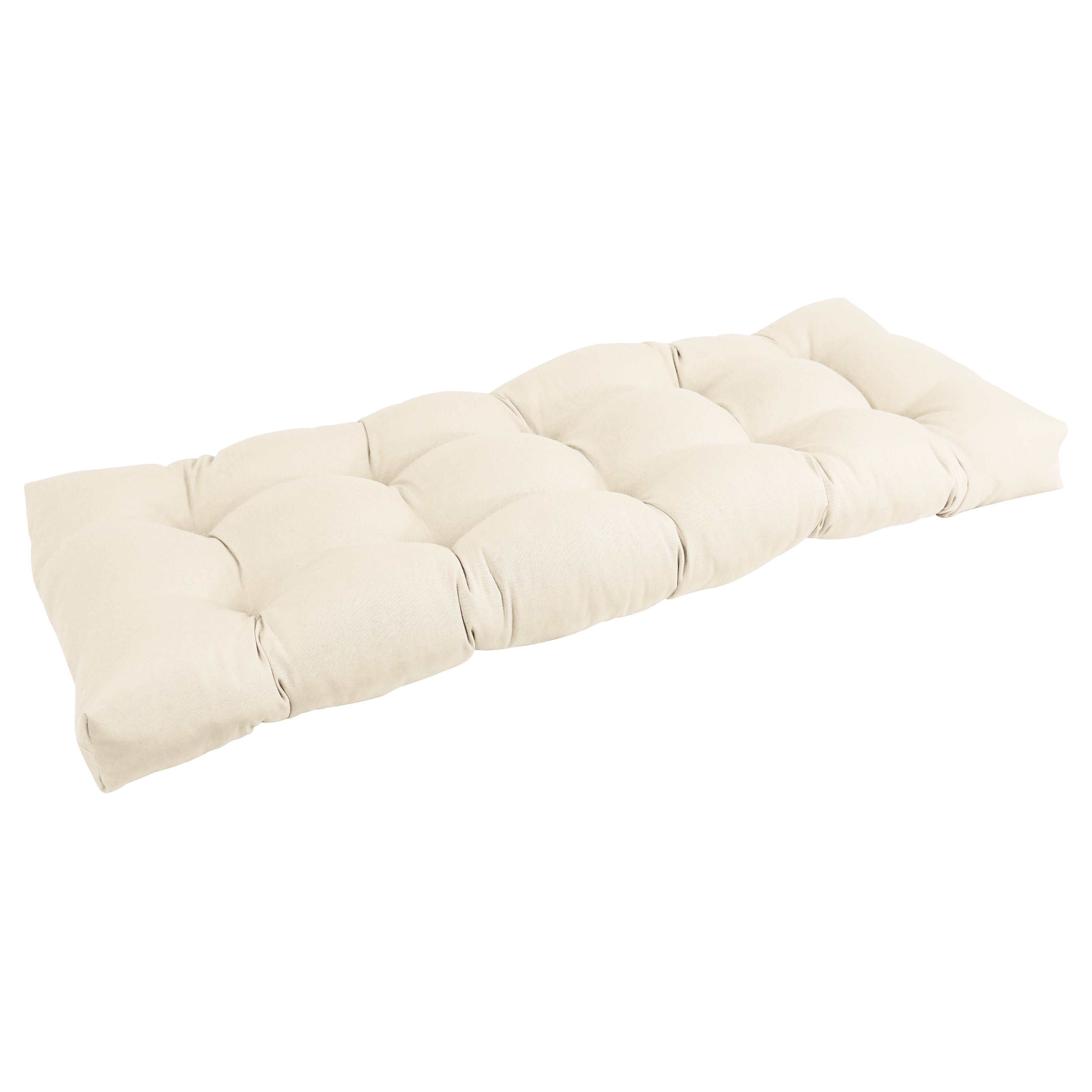 51-inch by 19-inch Tufted Solid Twill Bench Cushion Off-white-Color
