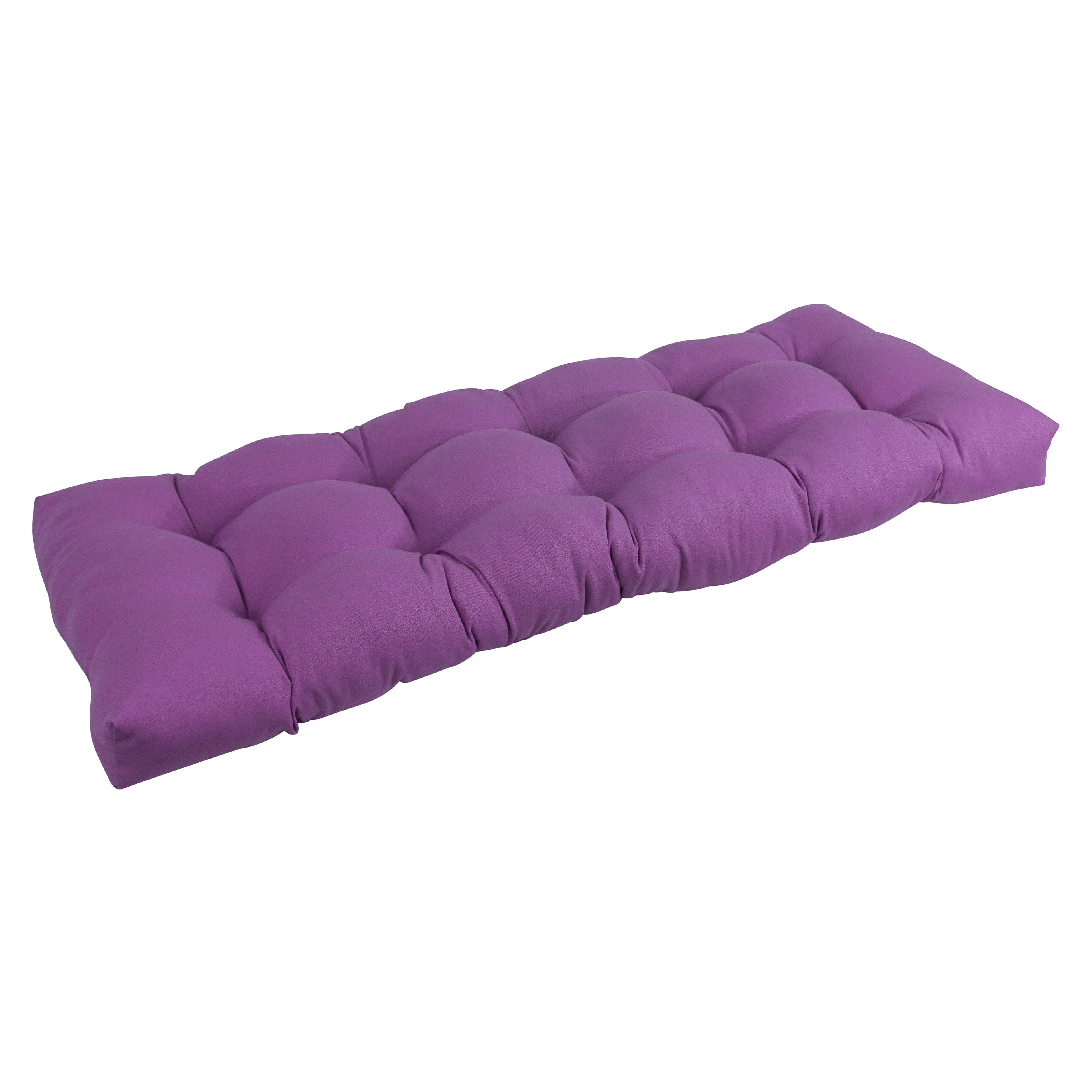 51-inch by 19-inch Tufted Solid Twill Bench Cushion Purple-Color