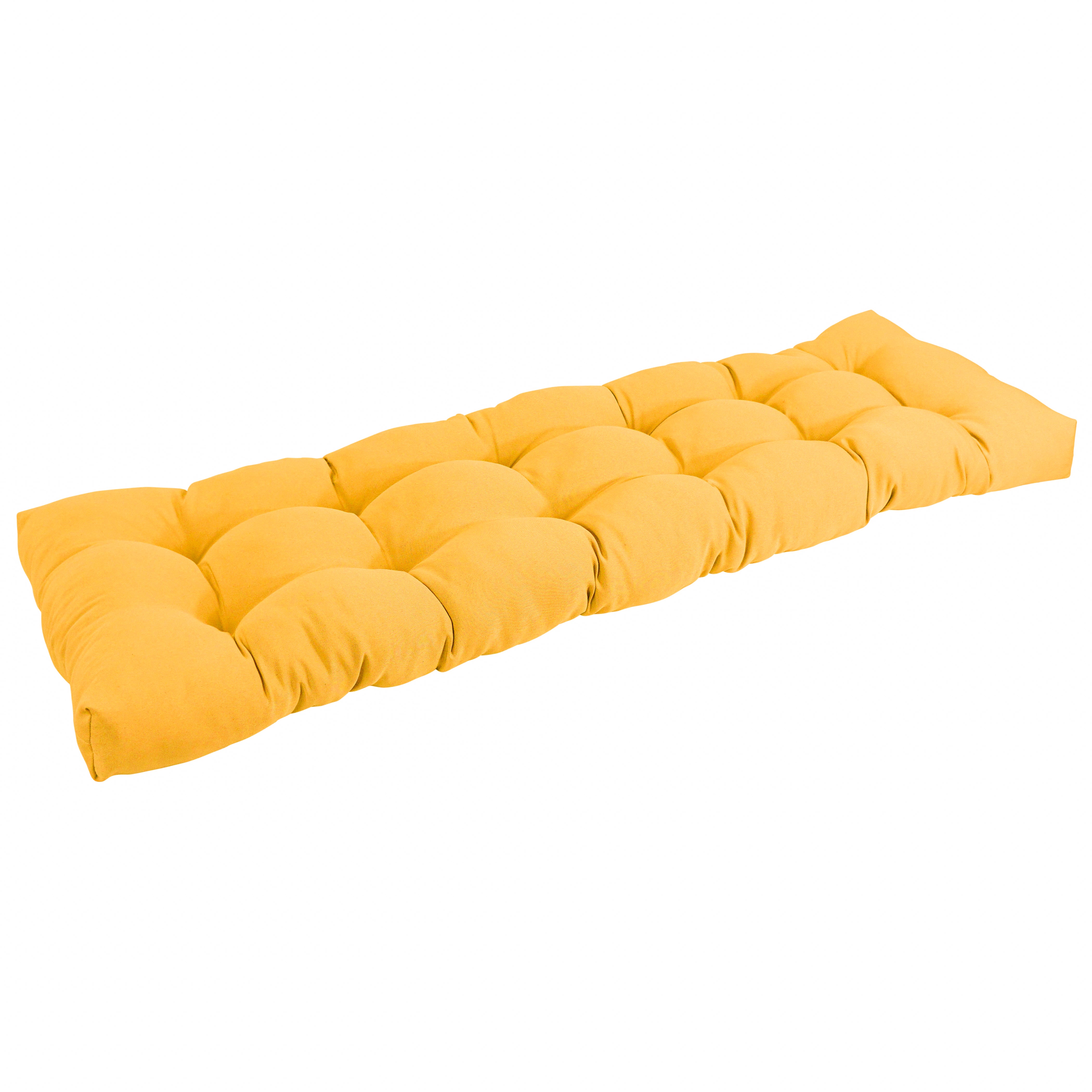 55-inch by 19-inch Tufted Solid Twill Bench Cushion Yellow-Color