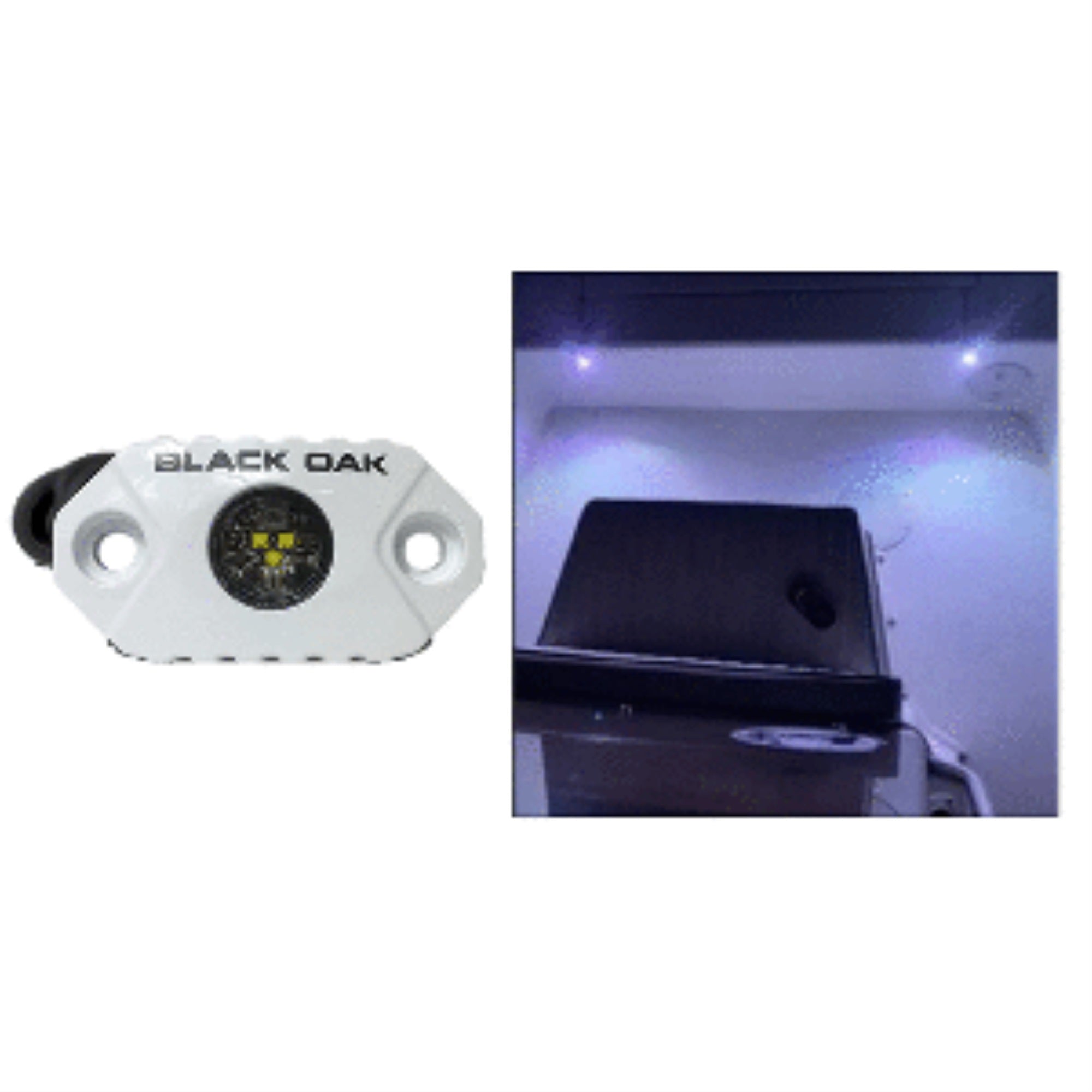 Black Oak Rock Accent Light - White - White Housing