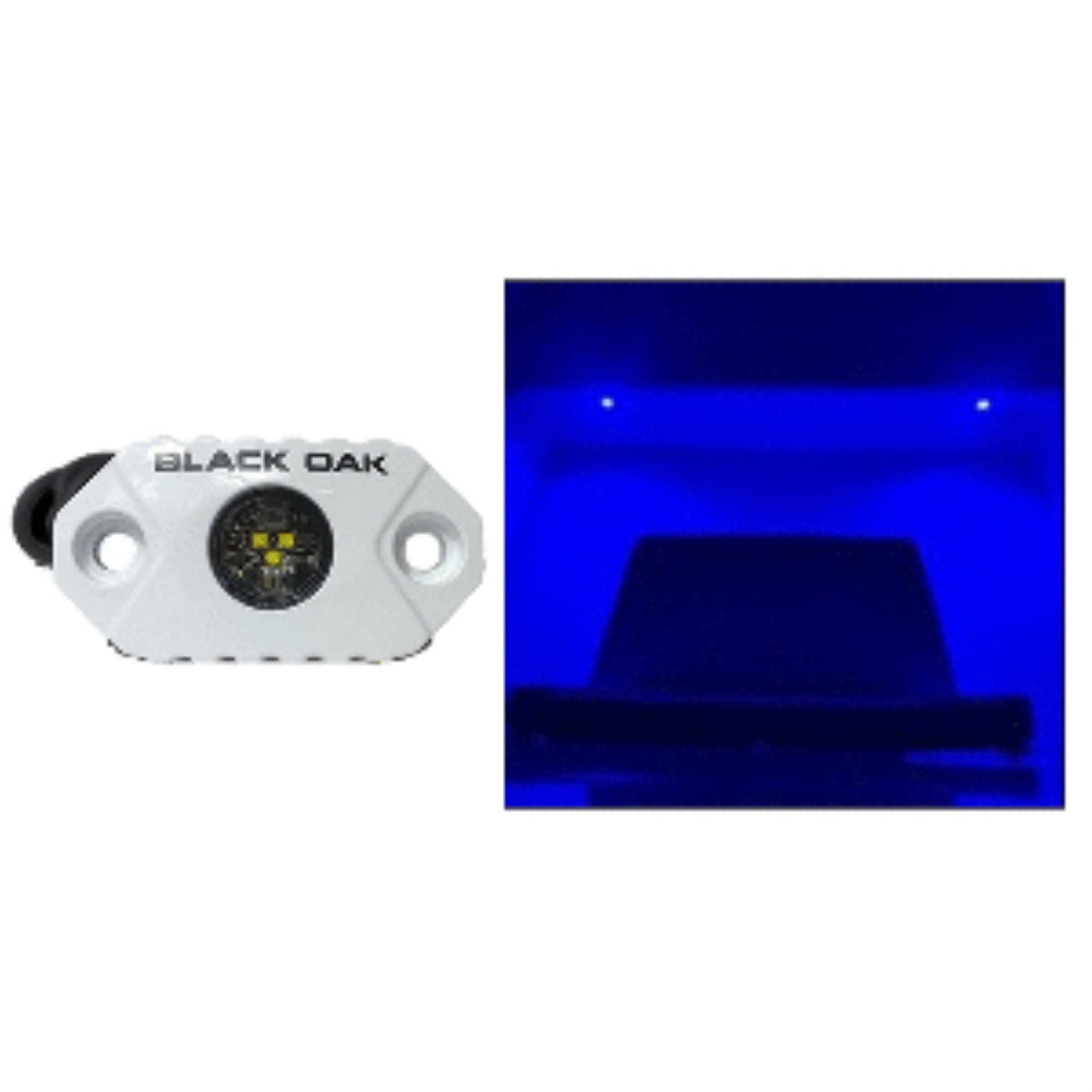 Black Oak Rock Accent Light - Blue - White Housing