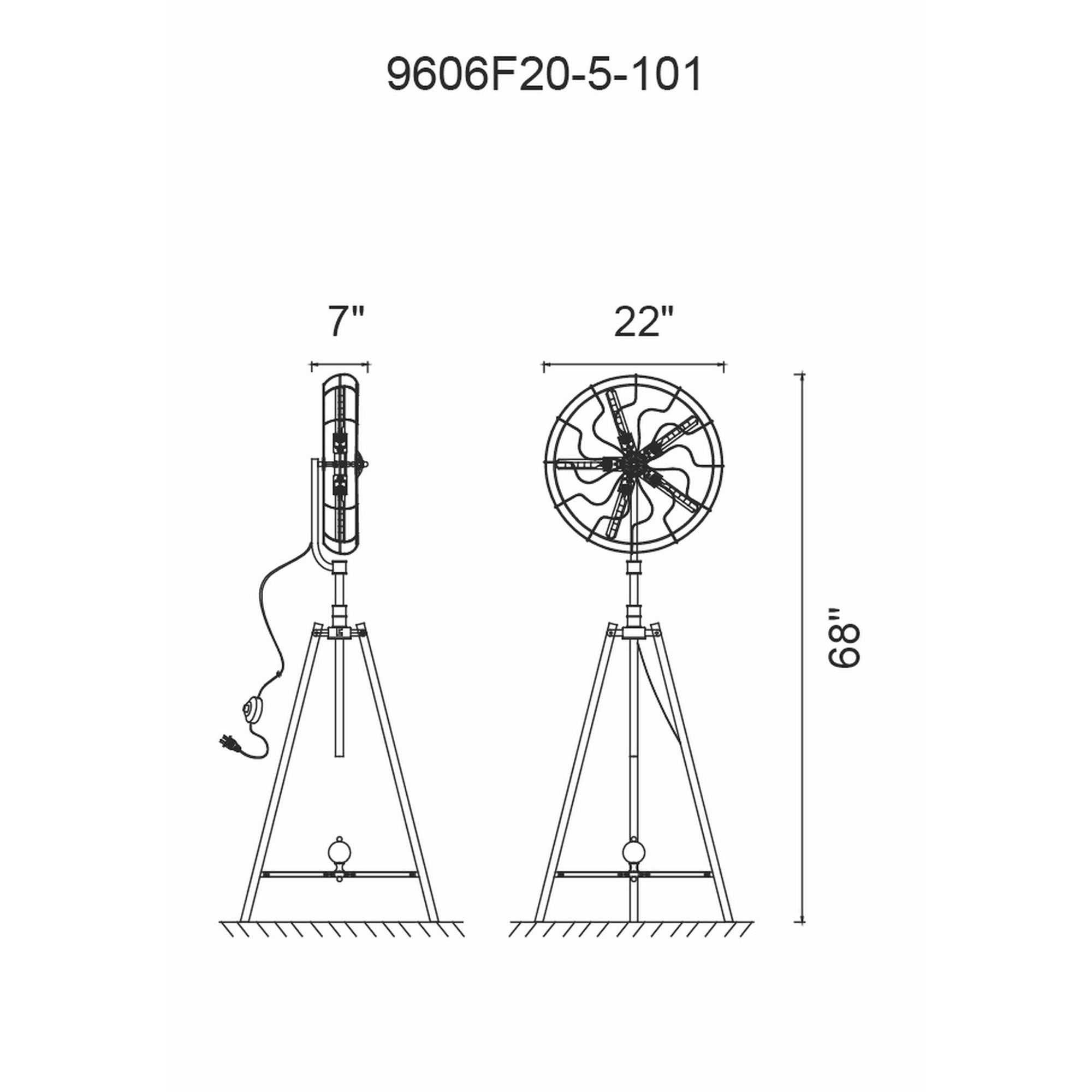 5 Light Floor Lamp With Black Finish