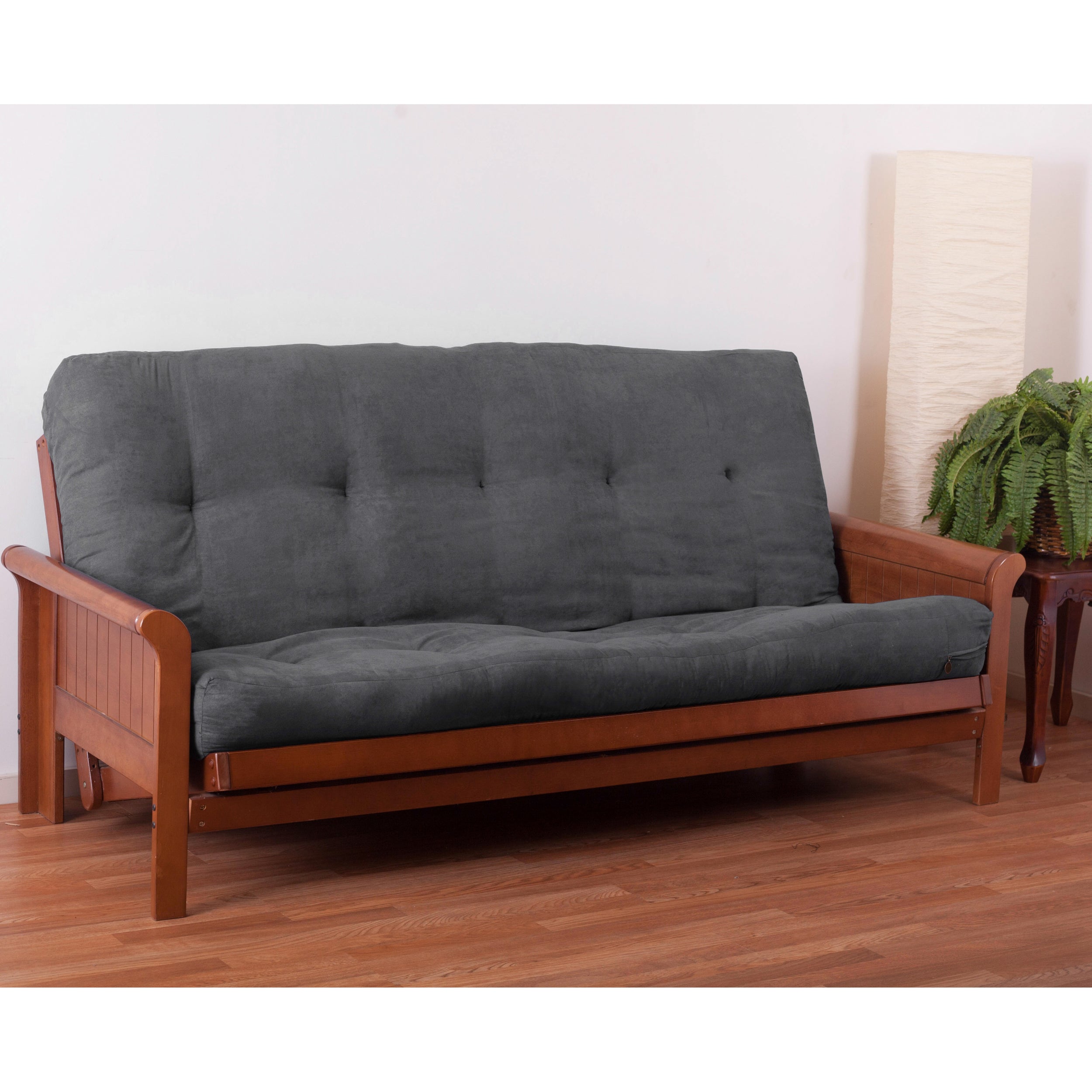 Blazing Needles Vitality 8-inch Microsuede Full-size Futon Mattress - Steel Grey - Steel Grey