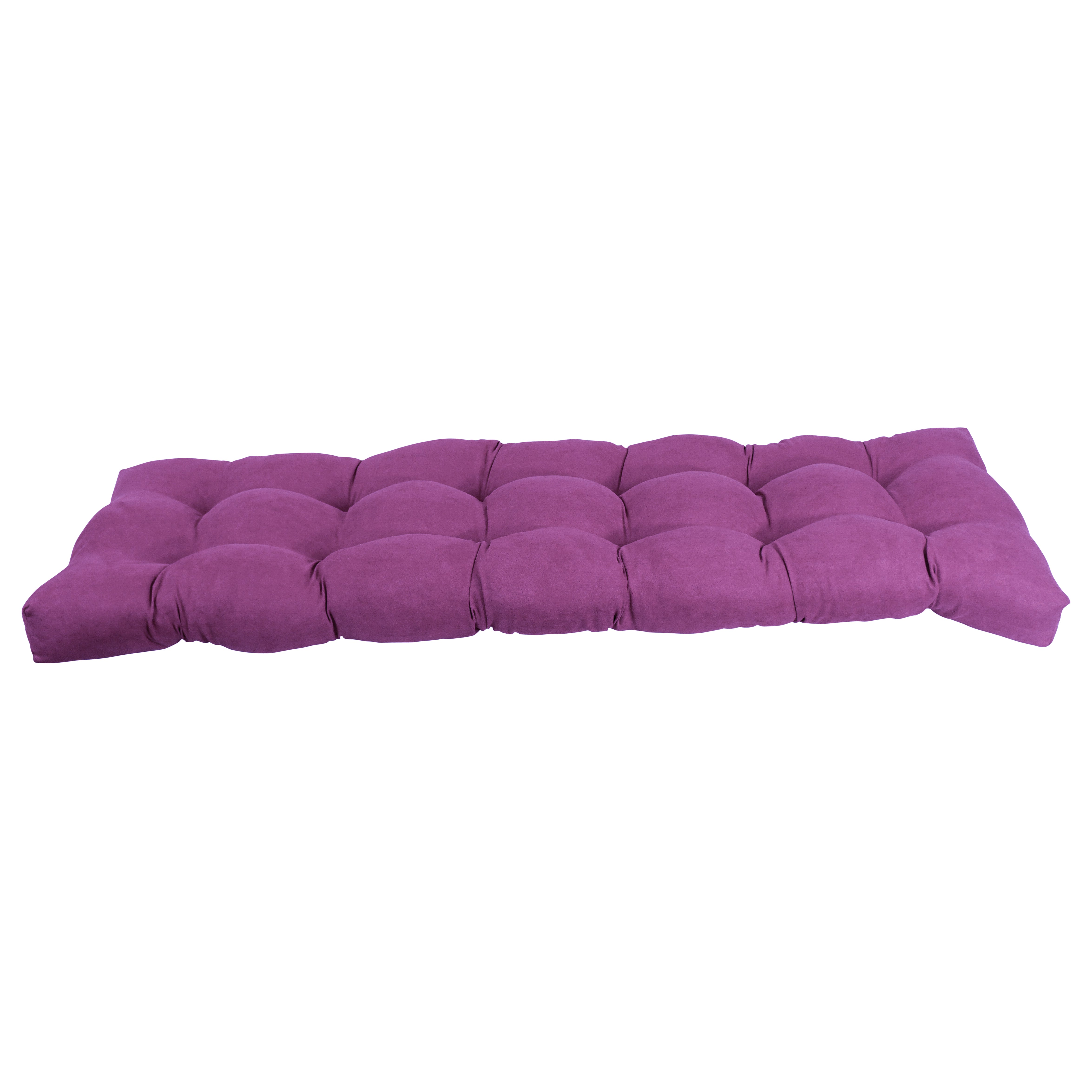 60-inch by 19-inch Tufted Solid Microsuede Bench Cushion Purple-Color