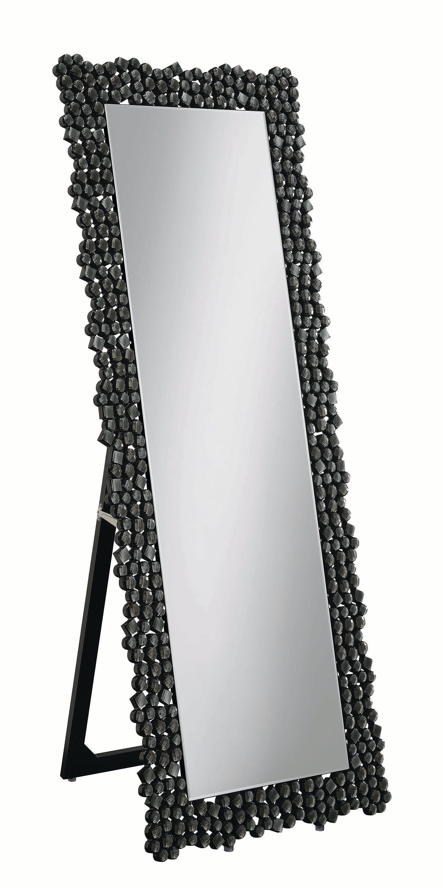 Silver And Smoke Grey Standing Cheval Mirror