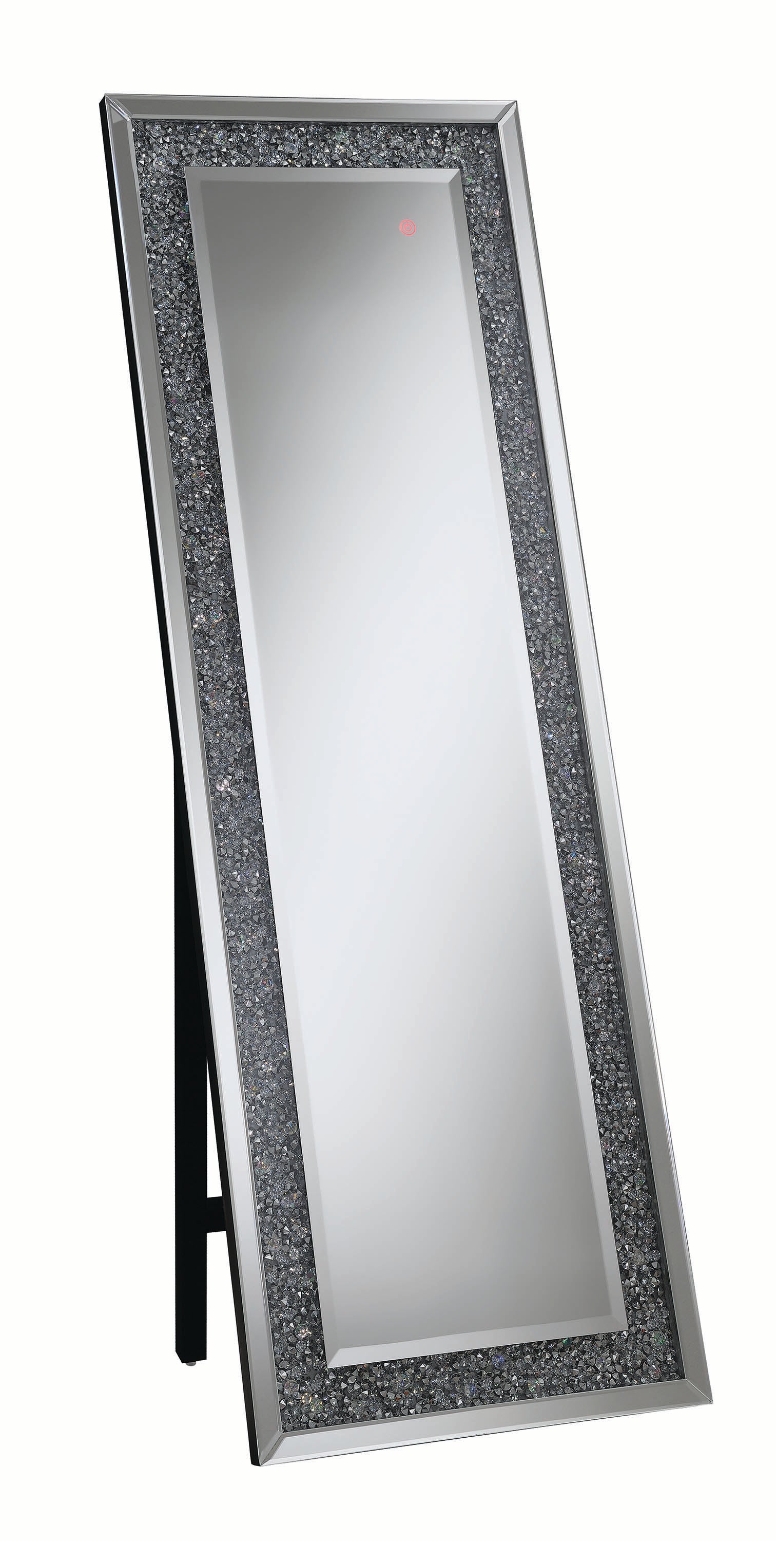 Rectangular Standing Mirror With Led Lighting Silver