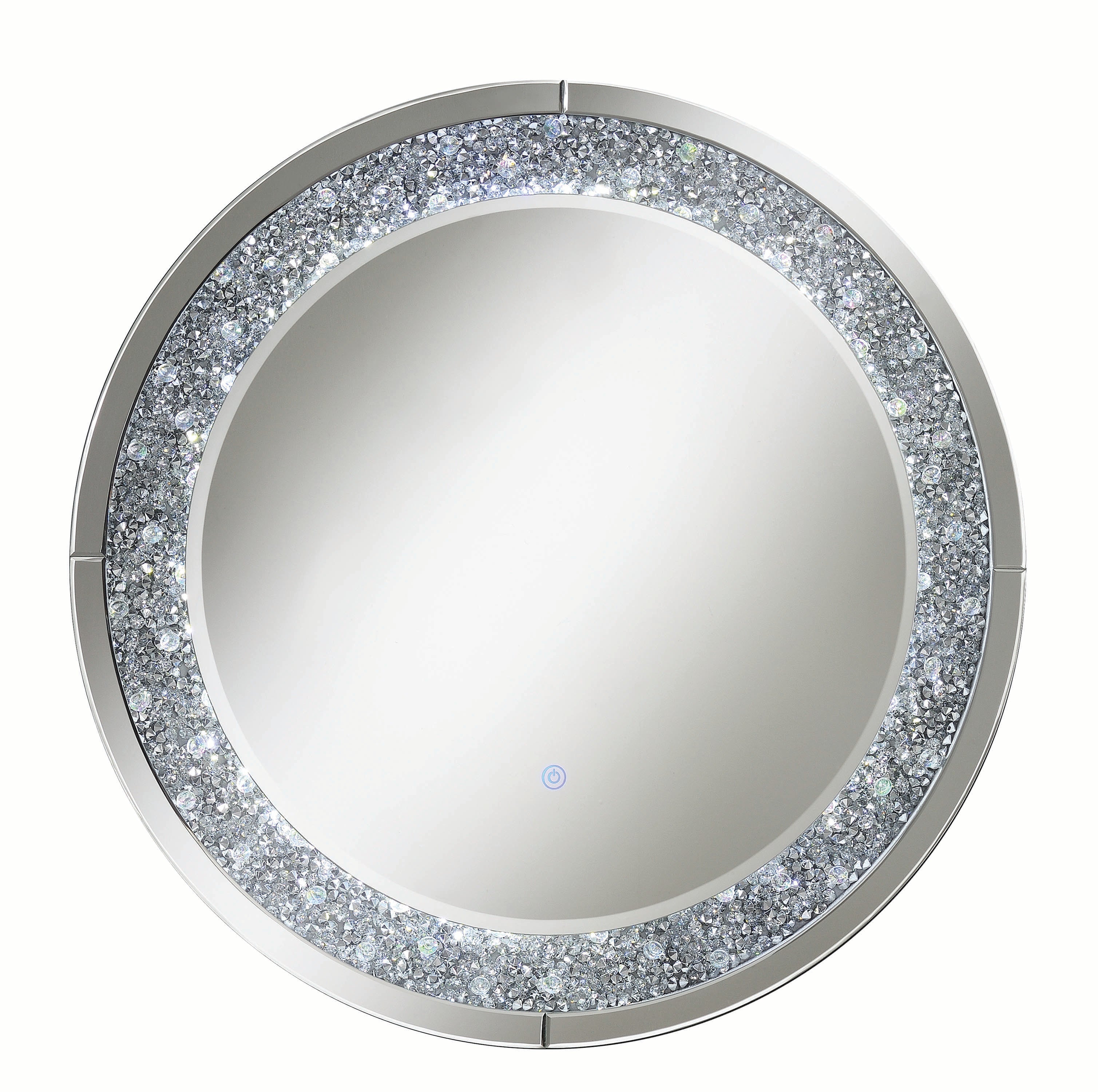 Round Wall Mirror With Led Lighting Silver