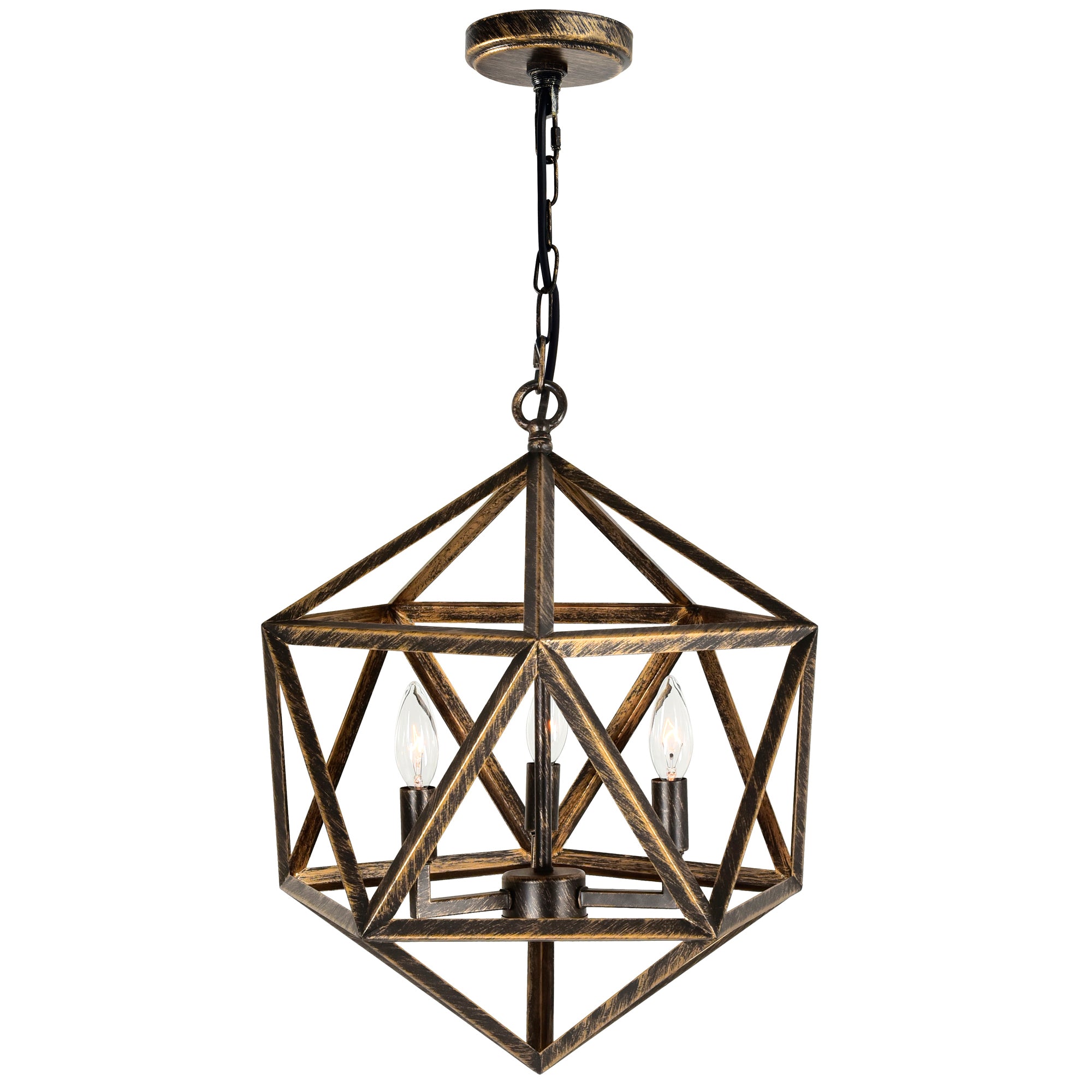 3 Light Up Pendant With Antique Forged Copper Finish
