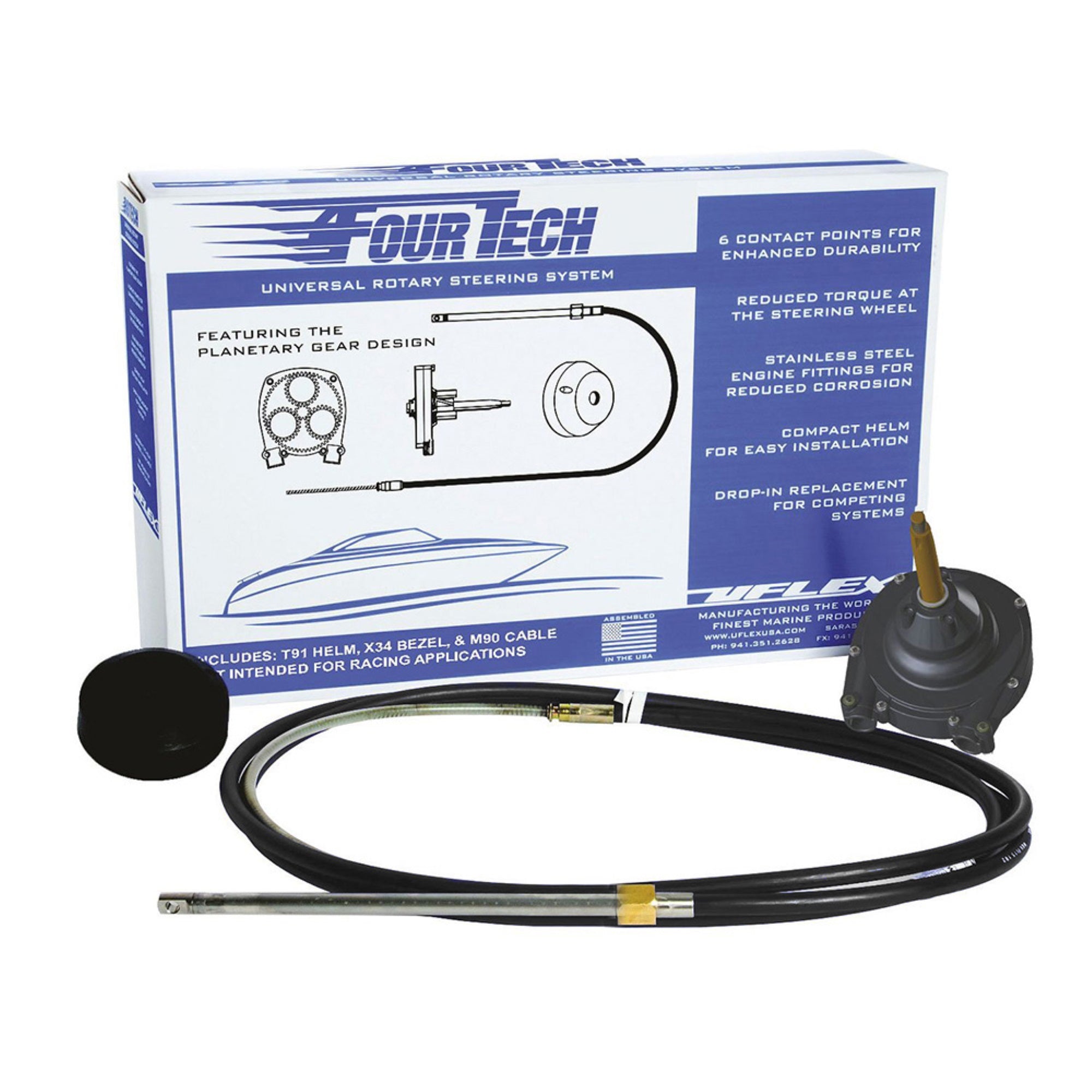Uflex Fourtech 18' Black Mach Rotary Steering System