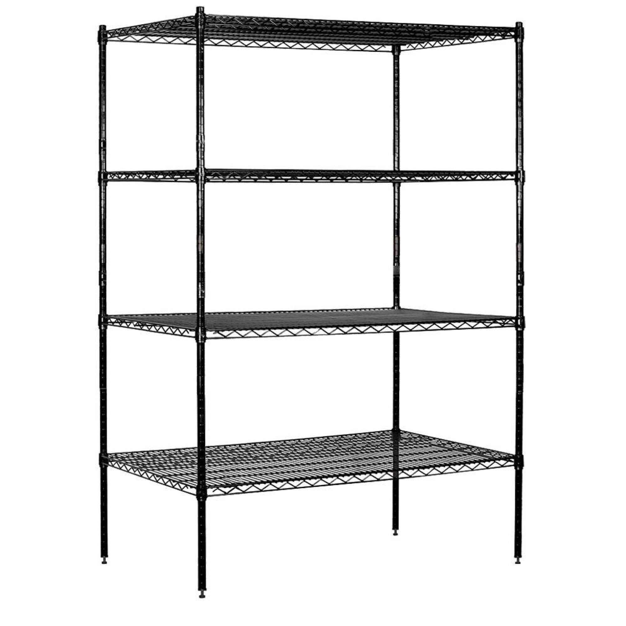 48″ Wide Stationary Wire Shelving  - 74 Inches High - 24 Inches Deep - Chrome