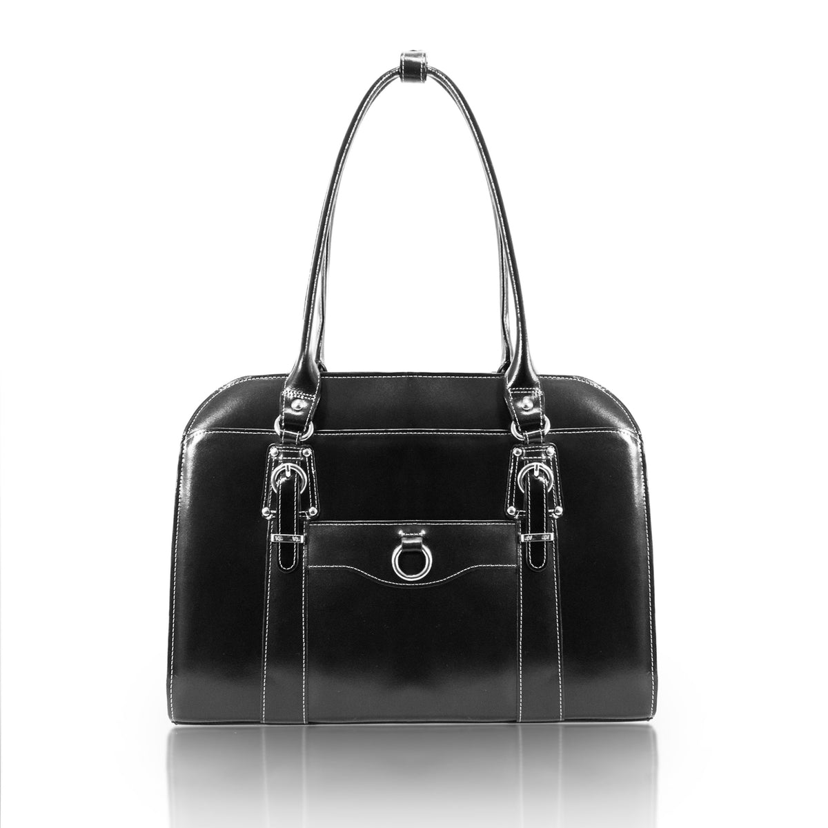 W Series | Hillside | 14 Leather Ladies' Laptop Briefcase - Black