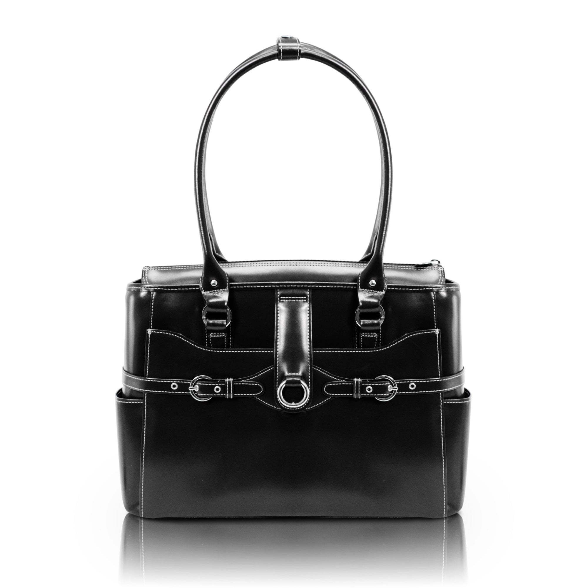 W Series | WILLOW SPRINGS | 15 Leather Ladies Laptop Briefcase - Black