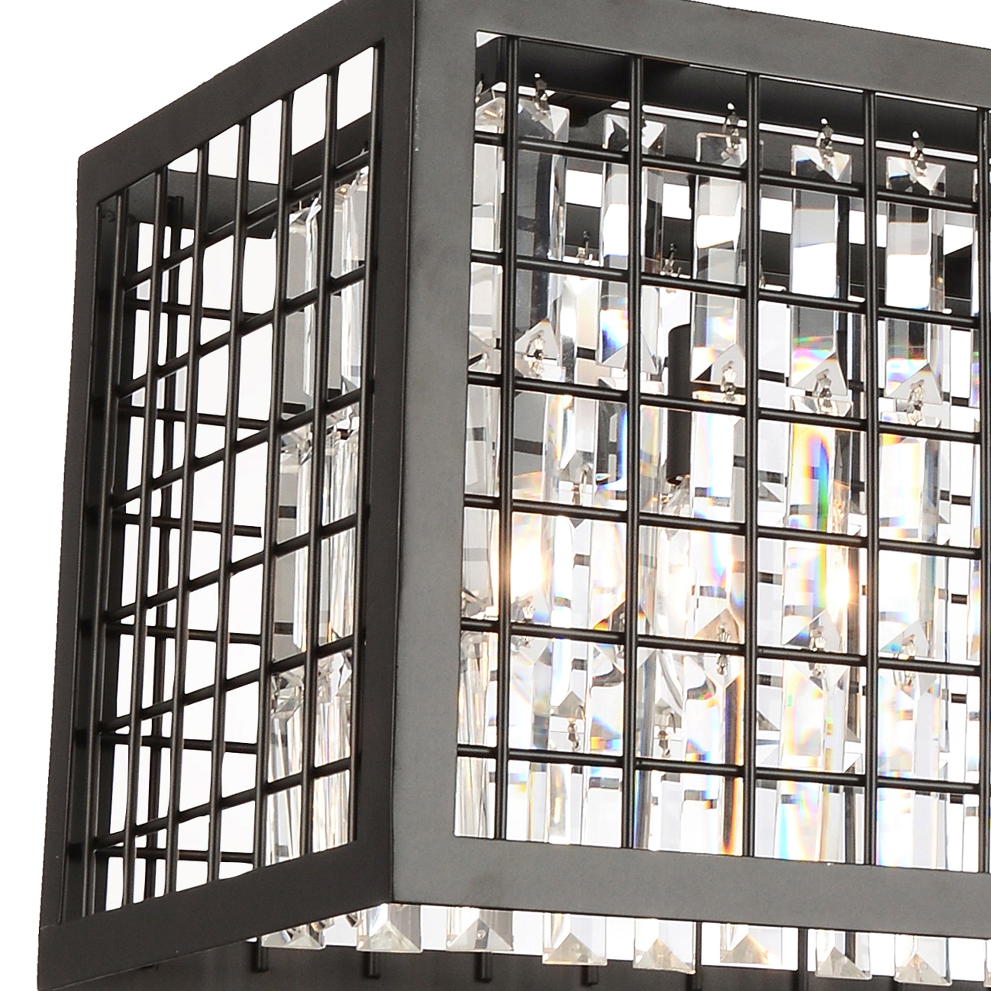 4 Light Down Chandelier With Brown Finish