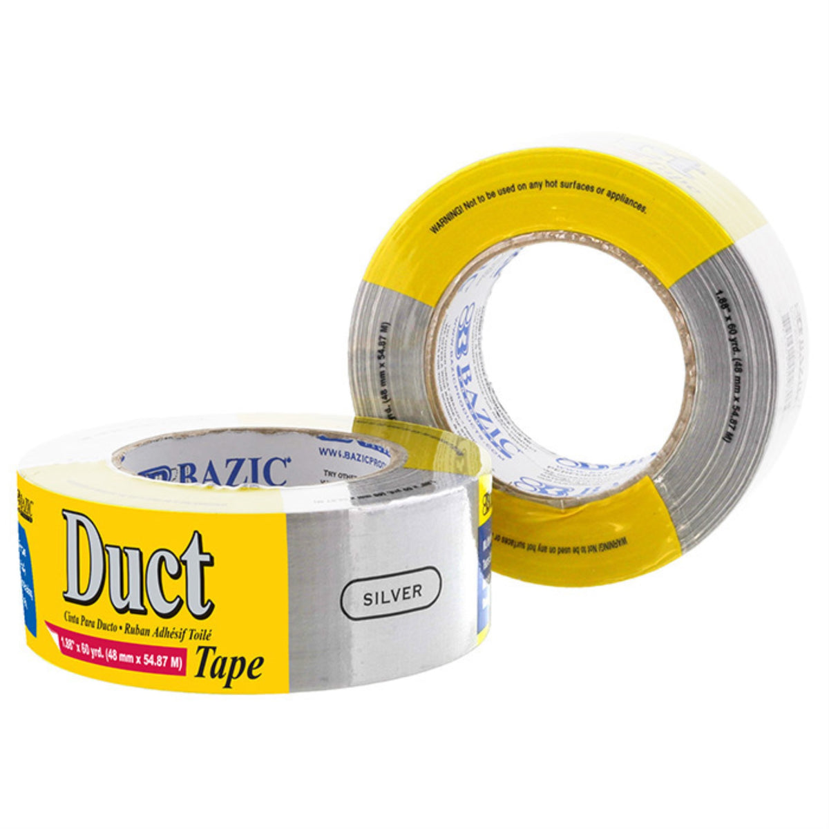 Bazic 1.88' X 60 Yards Silver Duct Tape