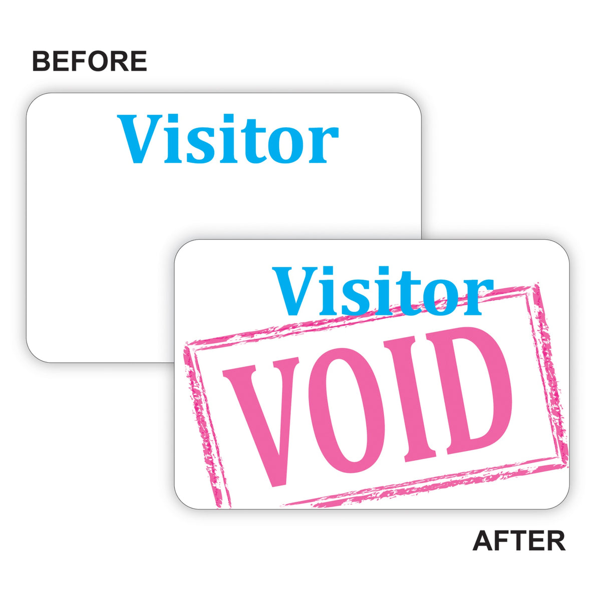Time'S Up! Self-Expiring Visitor Badges, One Day Badge, 3 X 2, 100/Bx, 97005