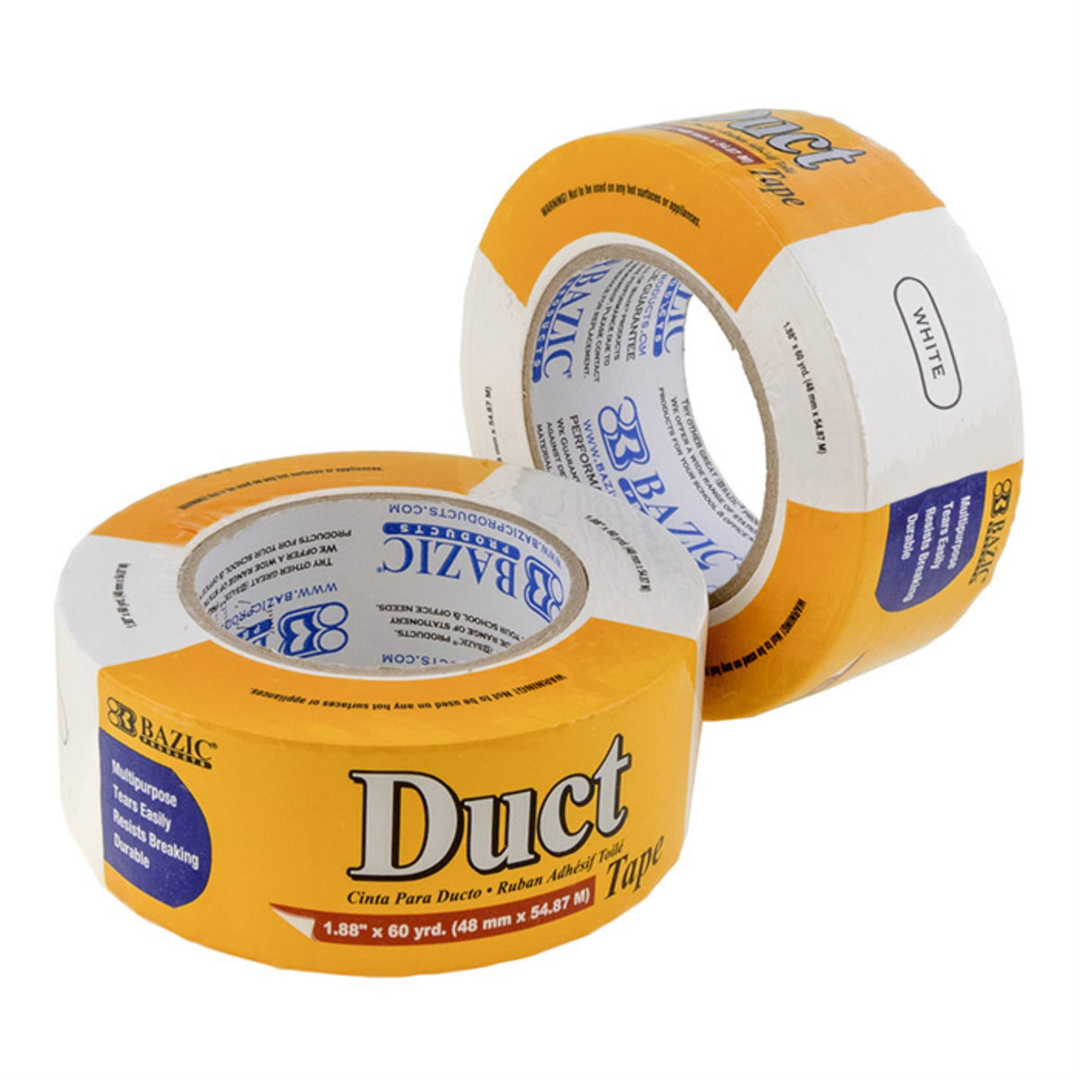 Bazic 1.88' X 60 Yards White Duct Tape