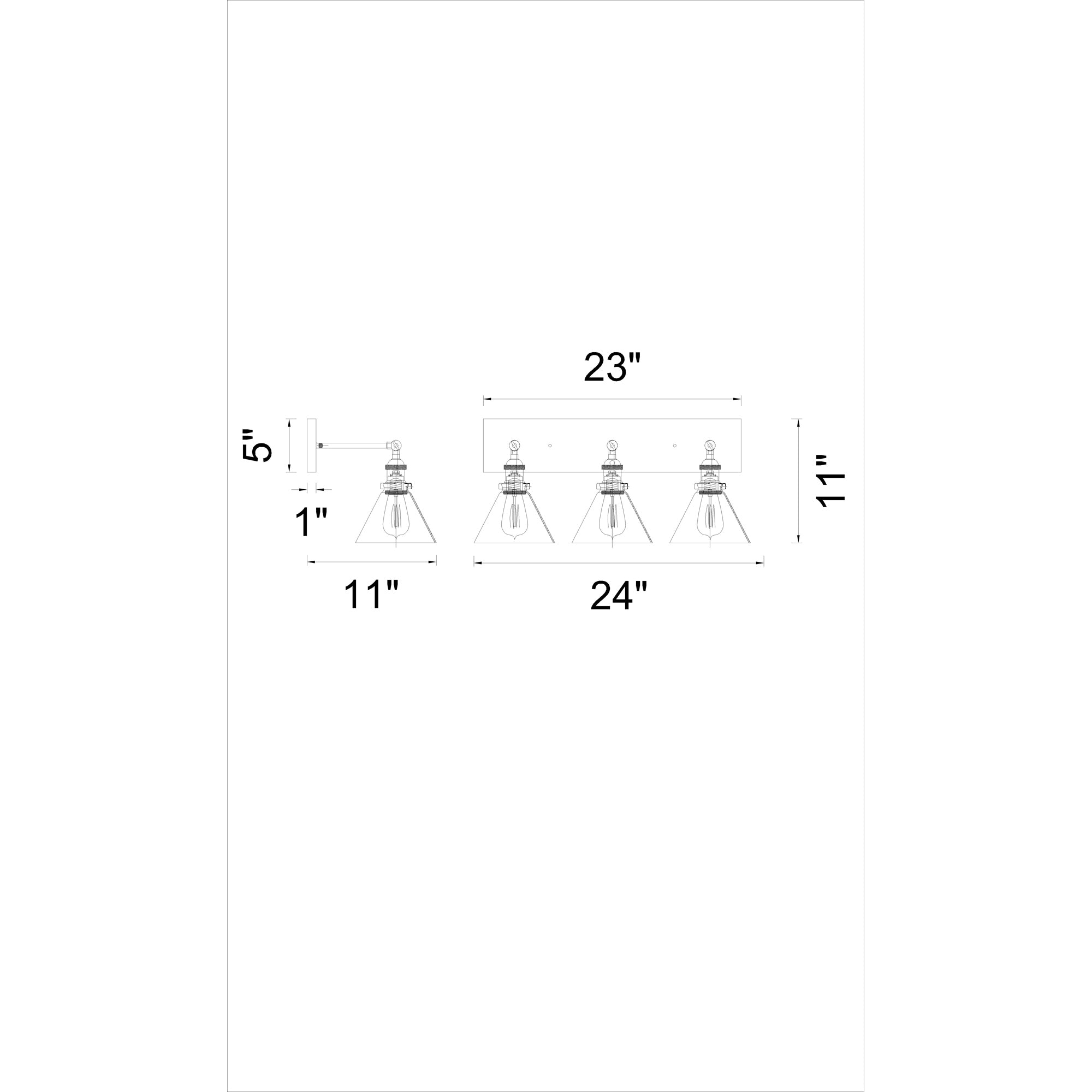 3 Light Wall Sconce With Polished Nickel Finish