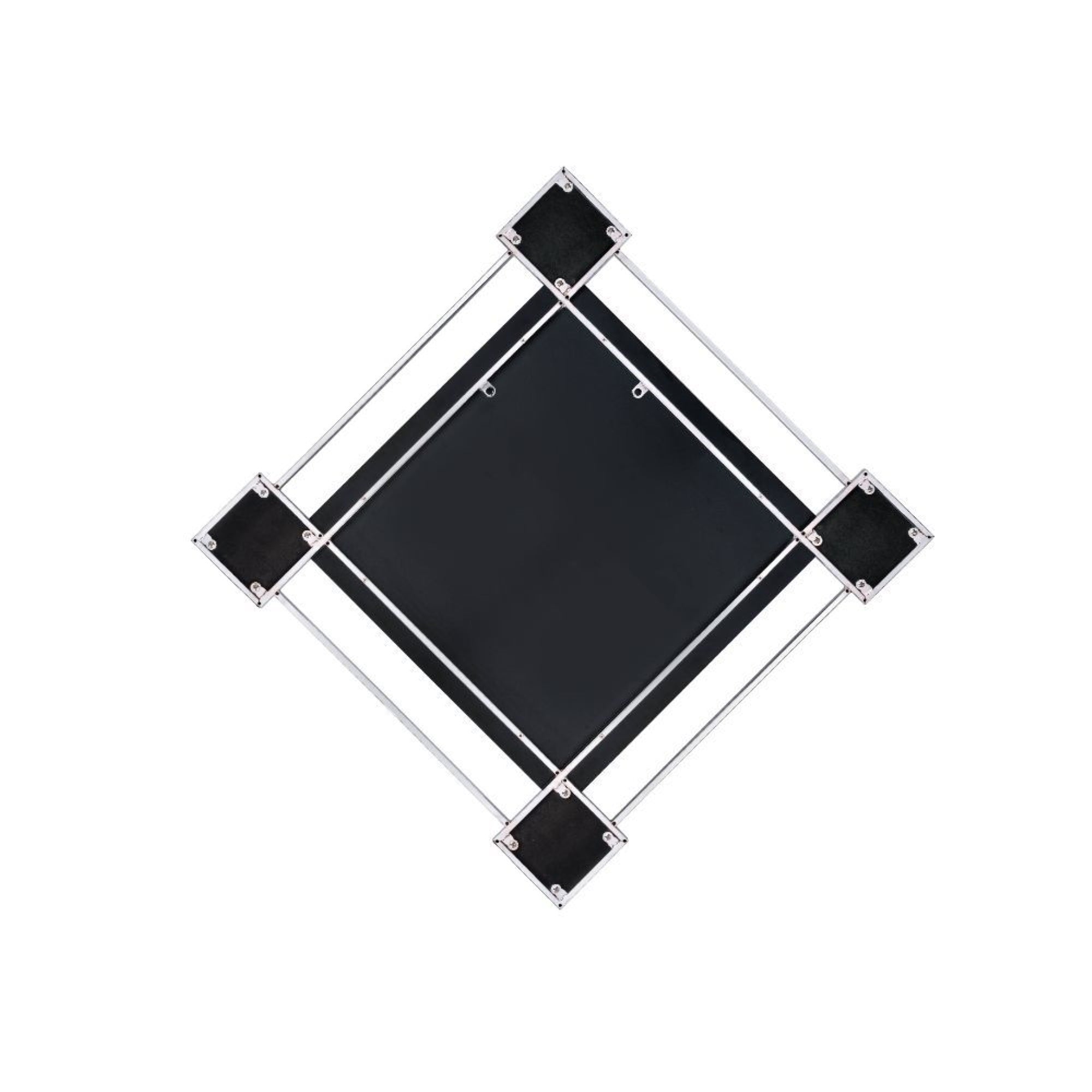 Yardlio Wall Accent Mirror, Mirrored & Chrome - Diamond Shape with Beveled Mirrored Finish and Geometric Pattern - Elegant Home Decor
