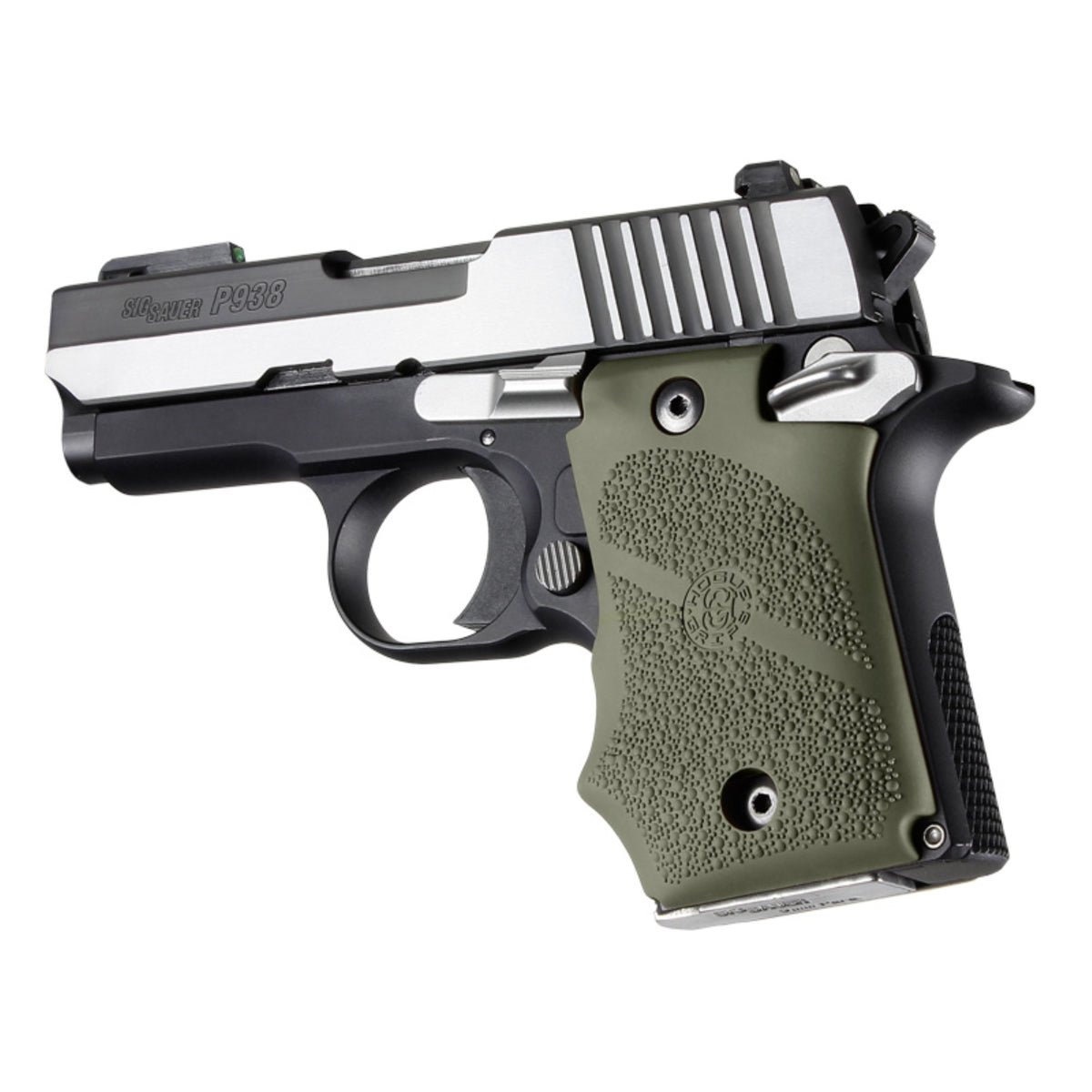 Hogue Sig Sauer P938 Ambi Safety Rubber Grip With Finger Grooves Od Green