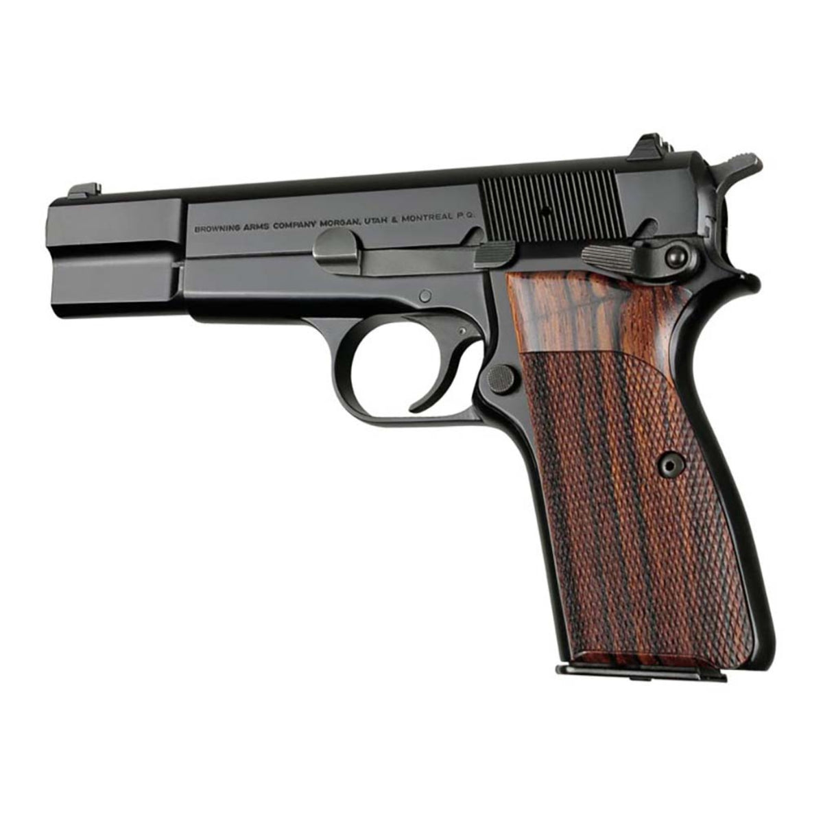 Hogue Browning Hipower Cocobolo Checkered Wood Grips