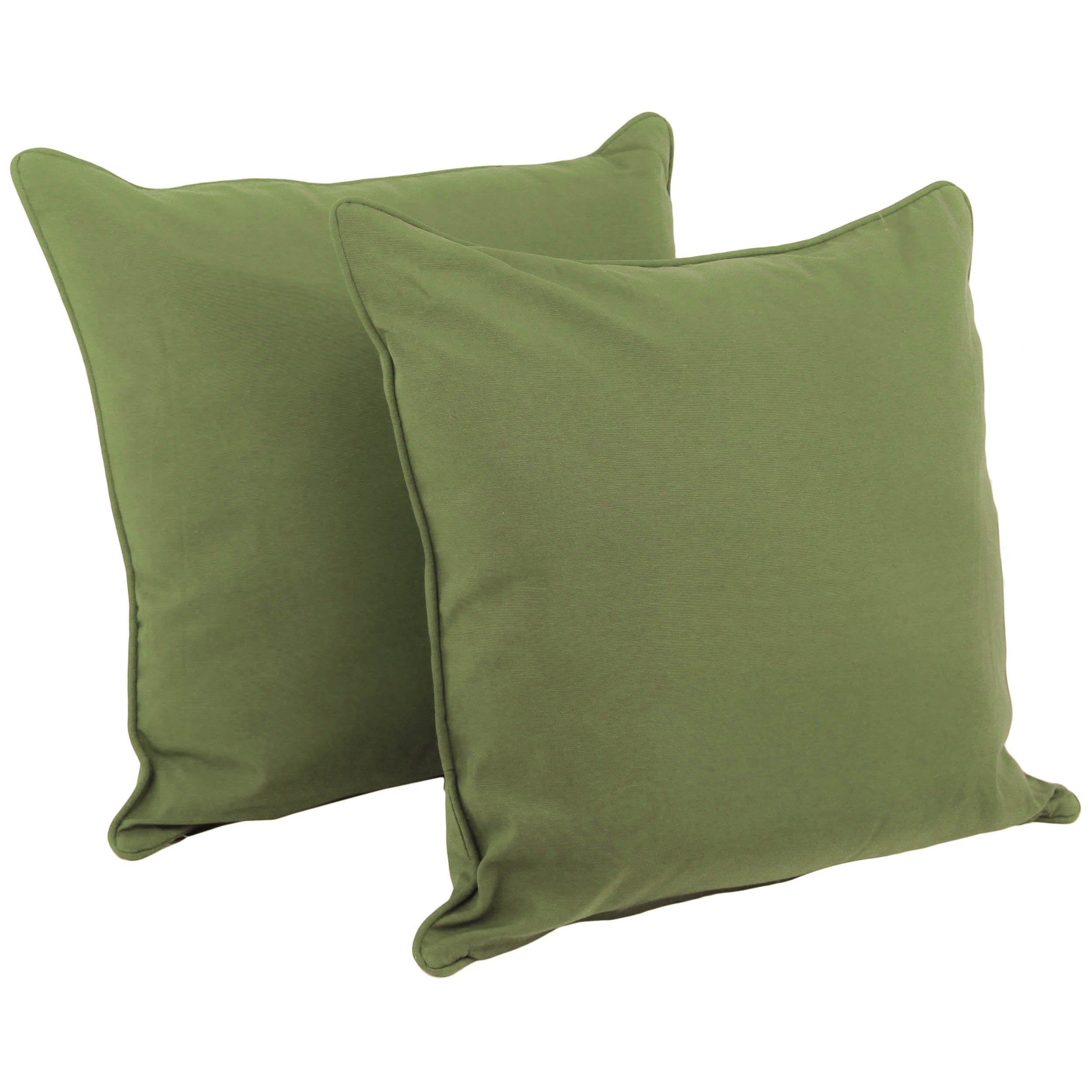25-inch Double-corded Solid Twill Square Floor Pillows with Inserts (Set of 2) - Sage
