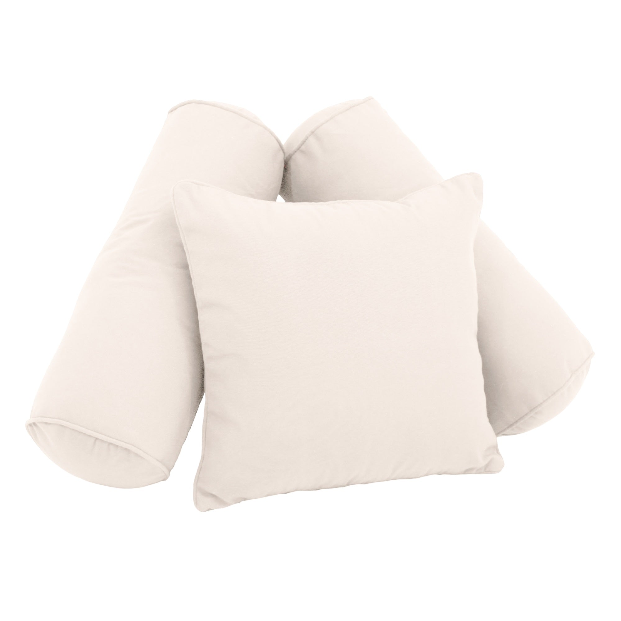 Double-corded Solid Twill Throw Pillows with Inserts (Set of 3) - Natural