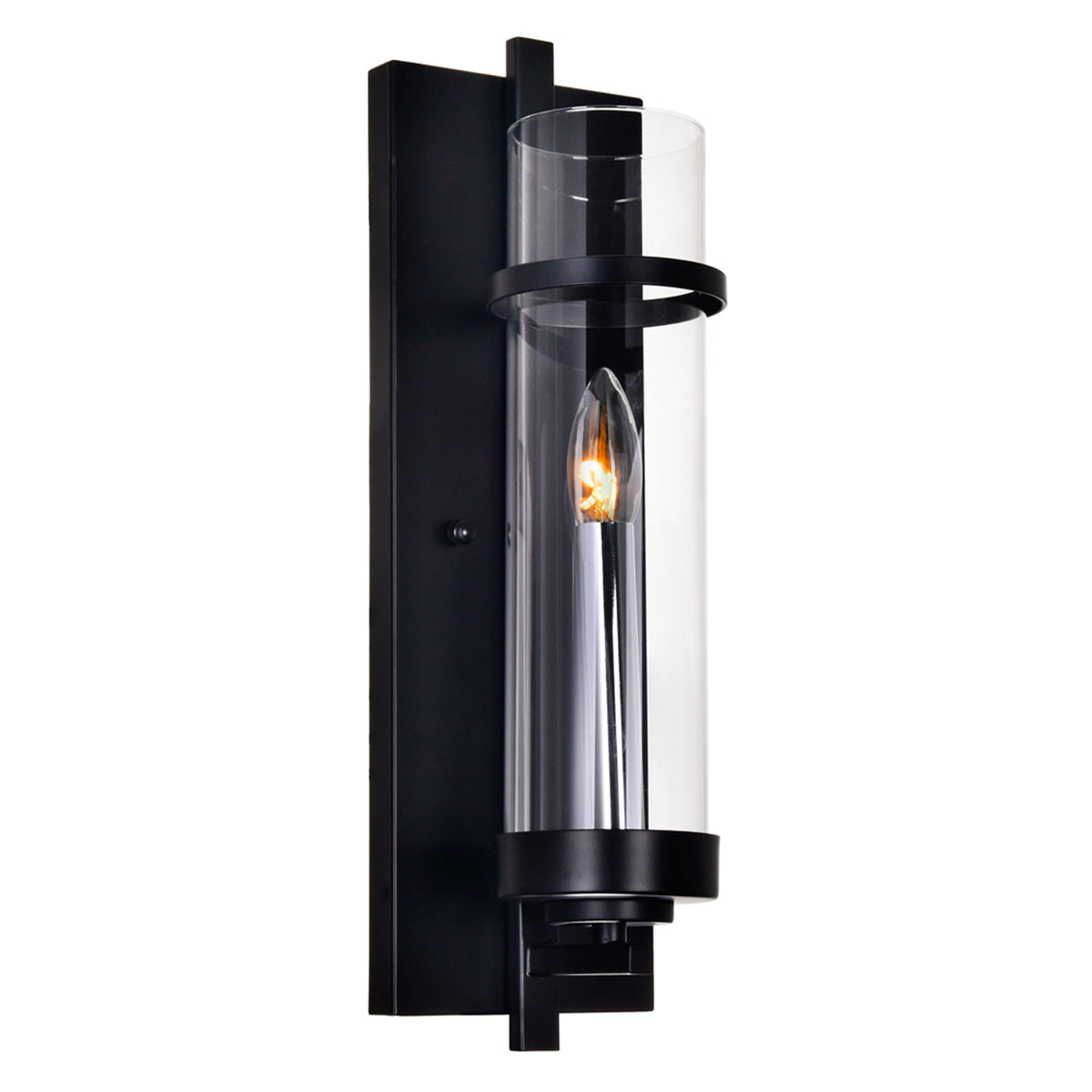 1 Light Wall Sconce With Black Finish