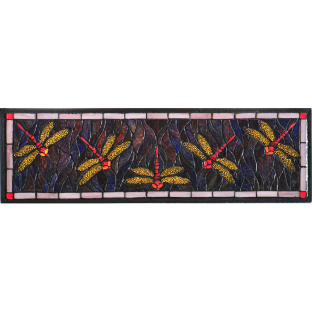 27'W X 8.75'H Three Dragonfly Stained Glass Window