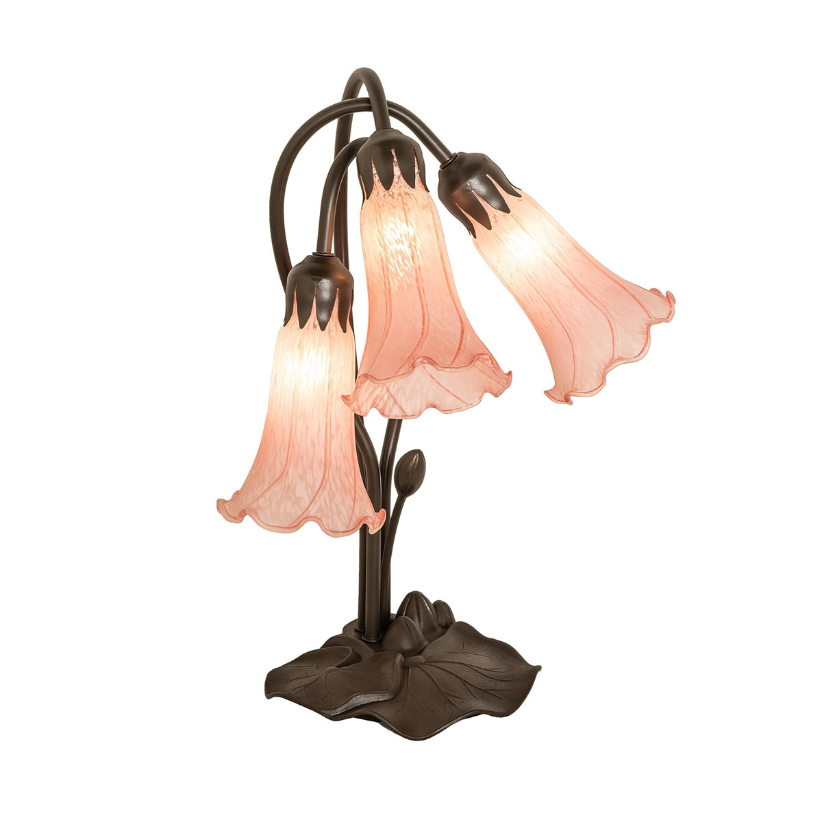16' High Pink Tiffany Pond Lily 3 Light Accent Lamp