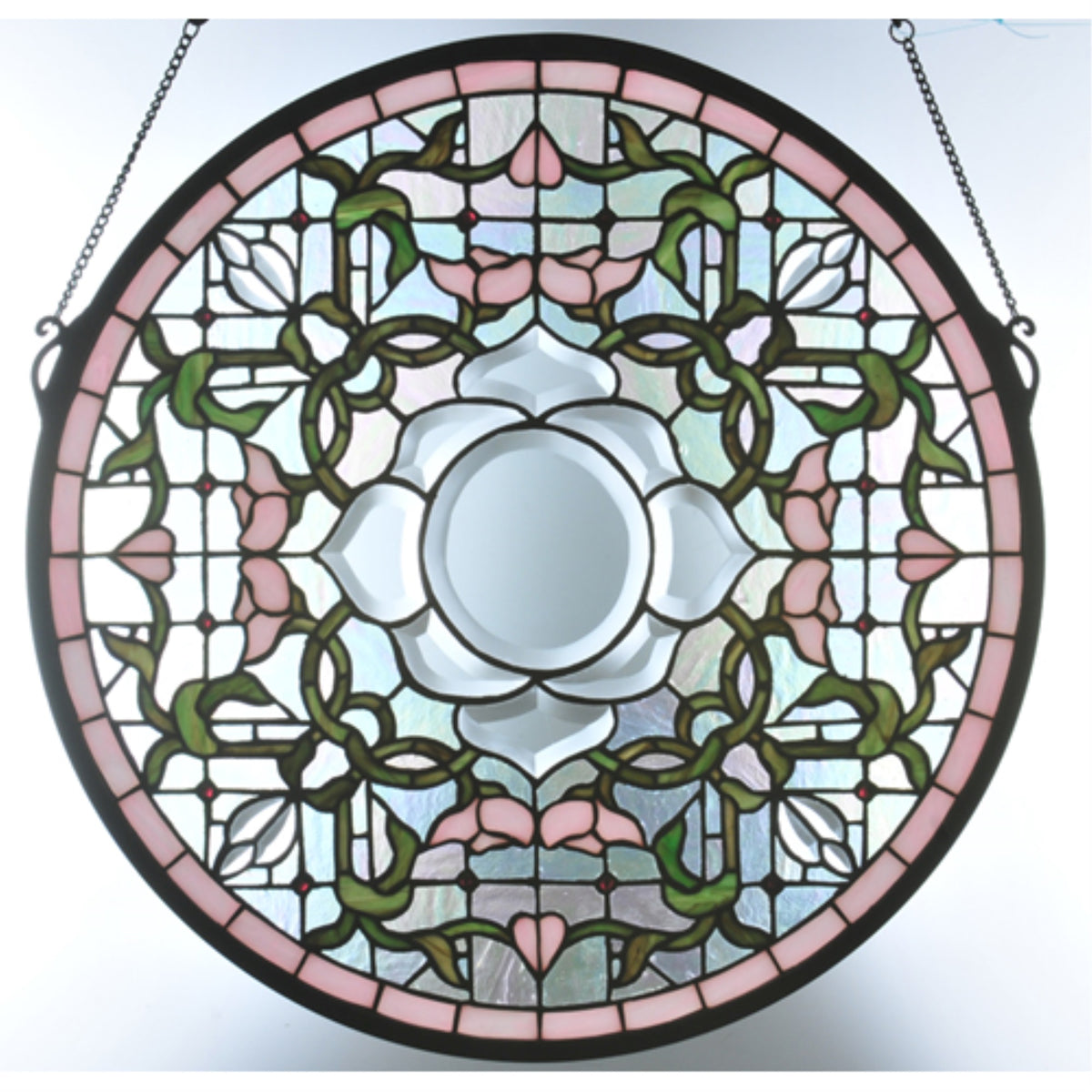 20'W X 20'H Tulip Bevel Medallion Stained Glass Window